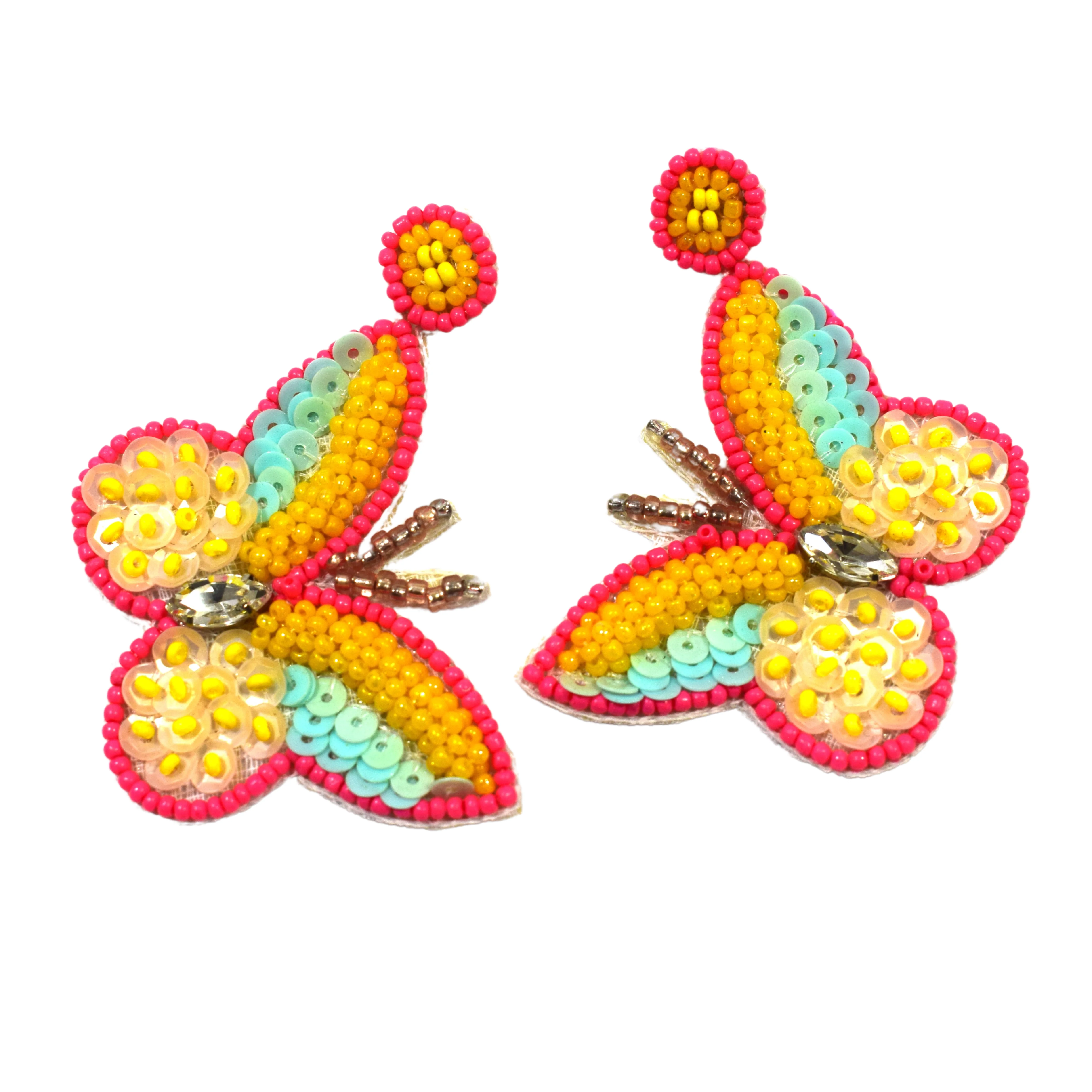 Flawless Handmade Butterfly Beaded Earrings For Women & Girls - Image 2