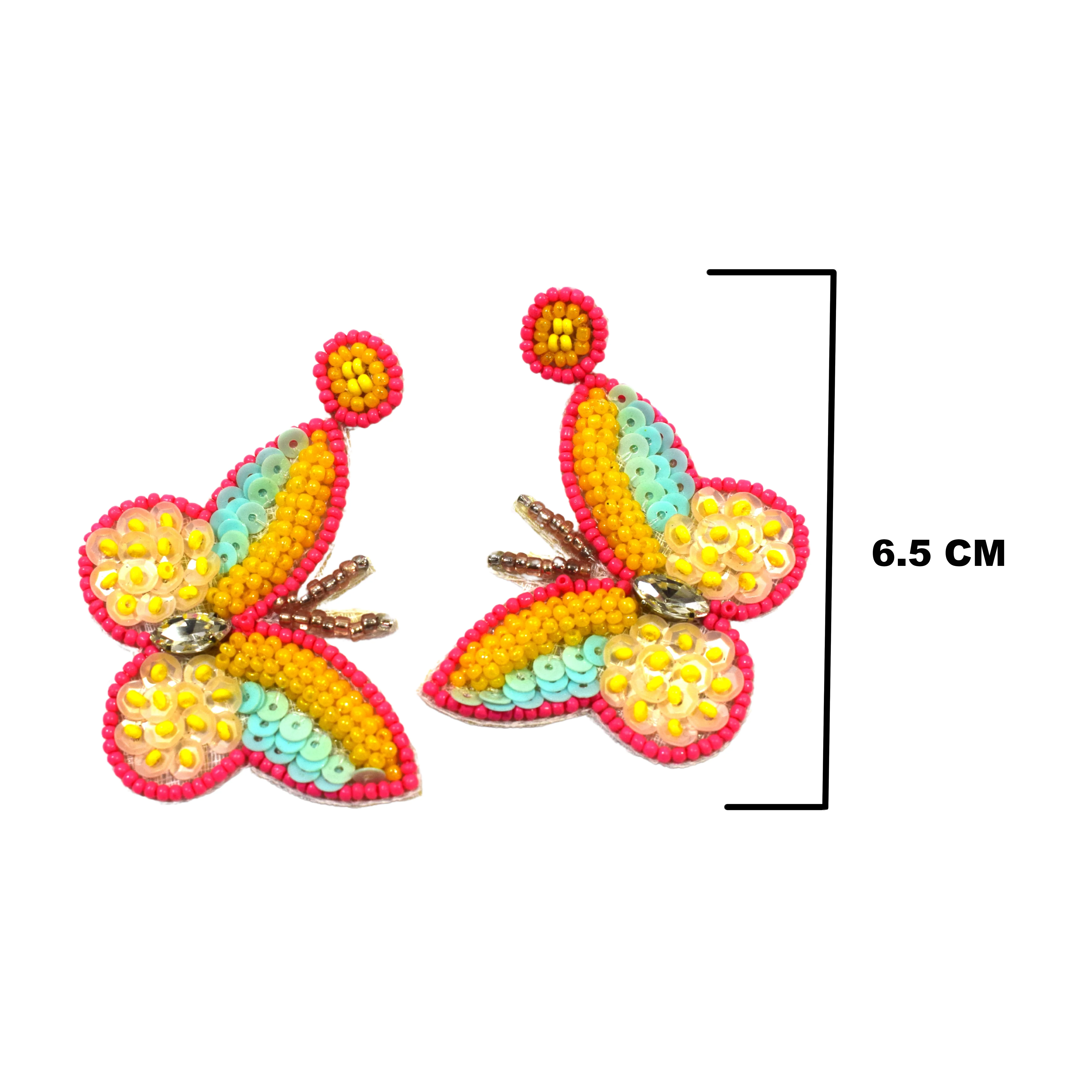 Flawless Handmade Butterfly Beaded Earrings For Women & Girls - Image 3