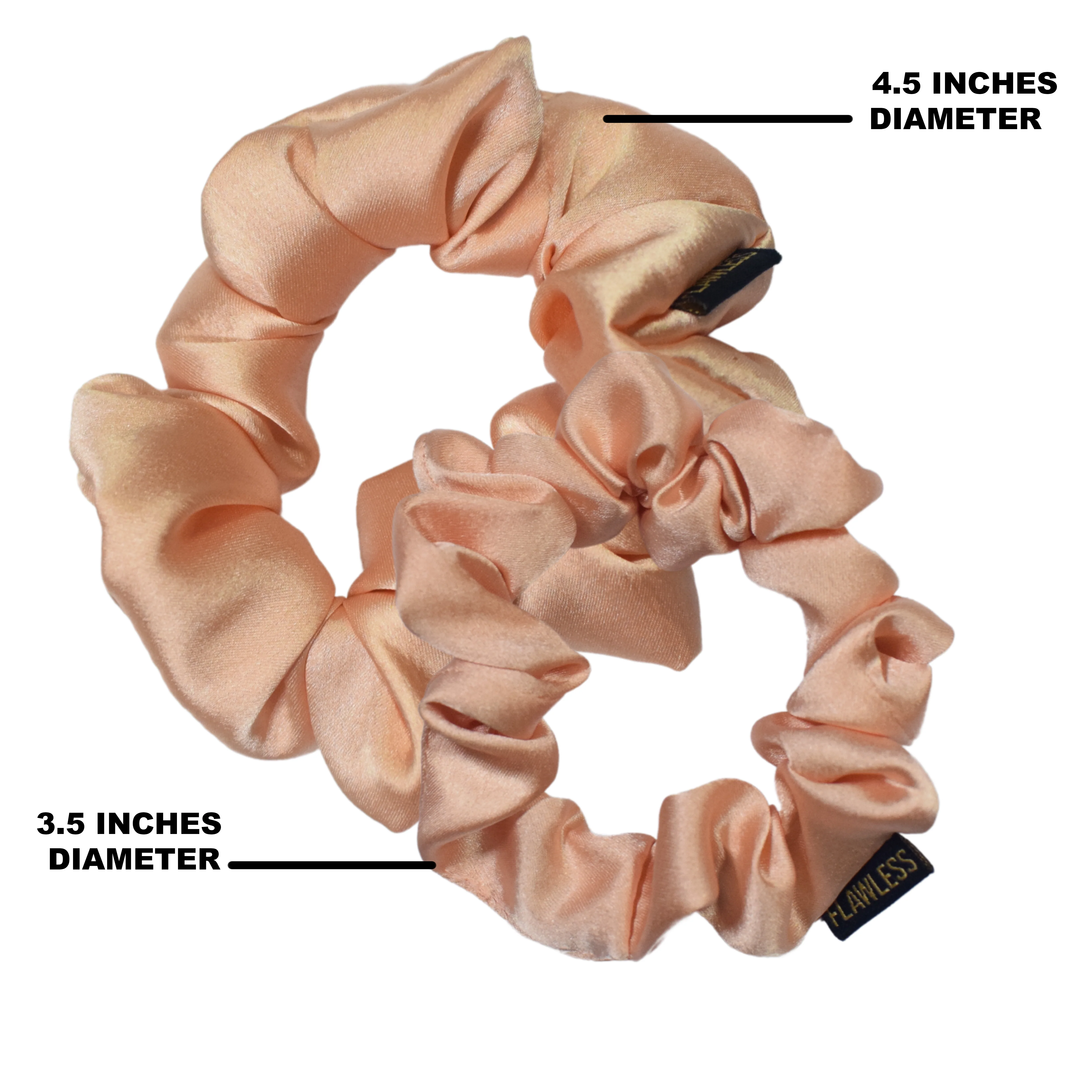 Flawless Luxury Peach Satin Scrunchies For Women and Girls (Pack of 2) - Image 4