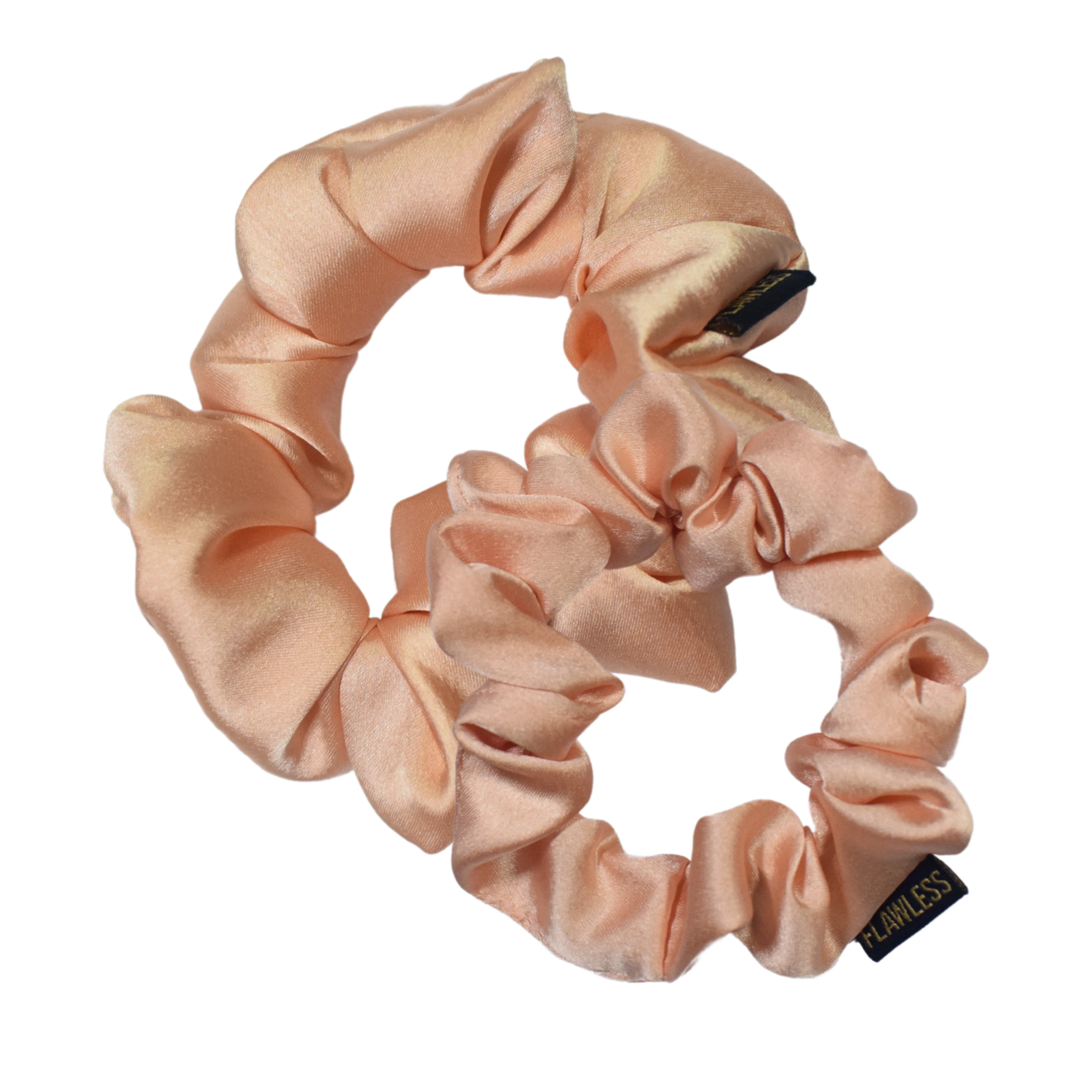 Flawless Luxury Peach Satin Scrunchies For Women and Girls (Pack of 2) - Image 6