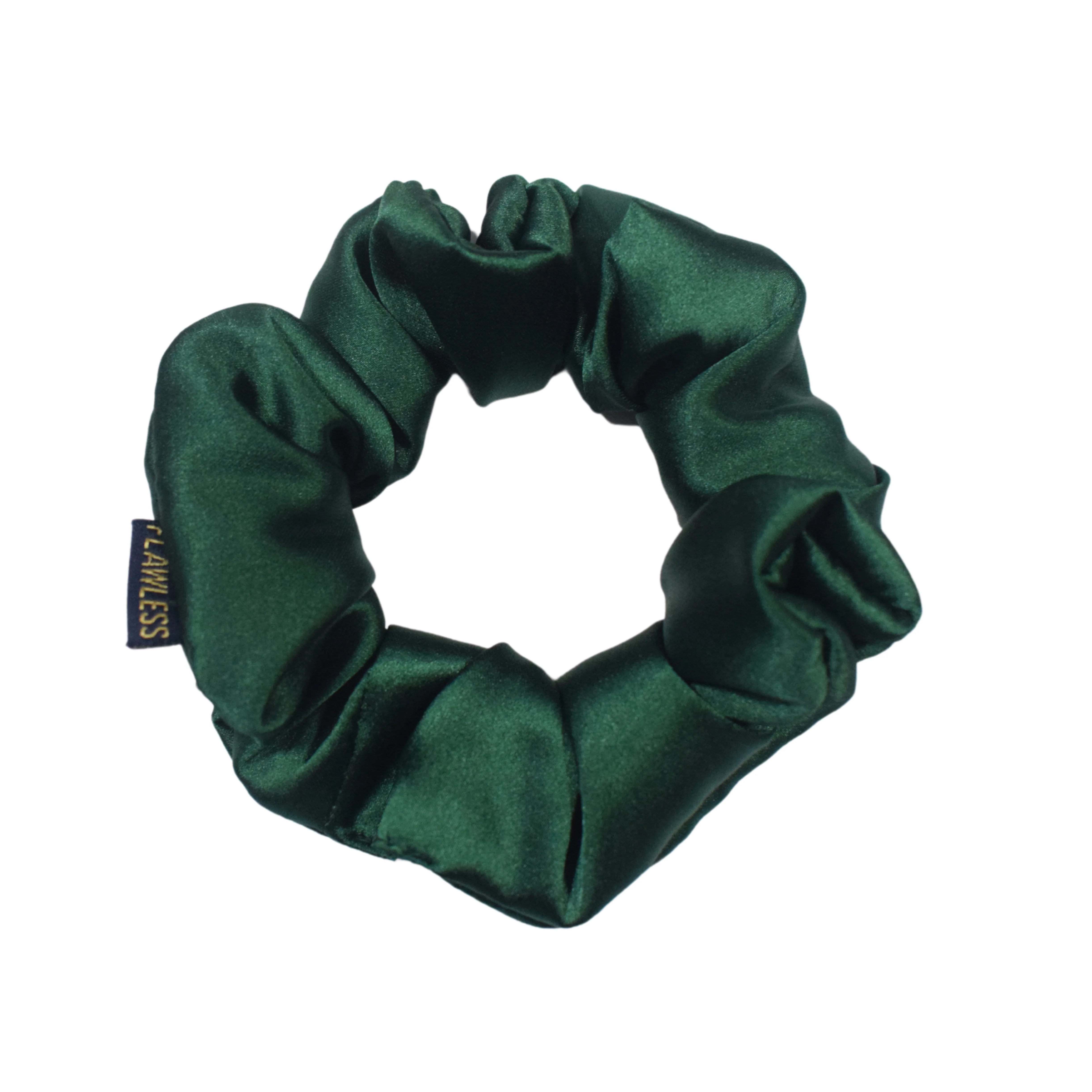 Flawless Luxury Satin Emerald Scrunchies For Women and Girls (Pack of 2) - Image 3