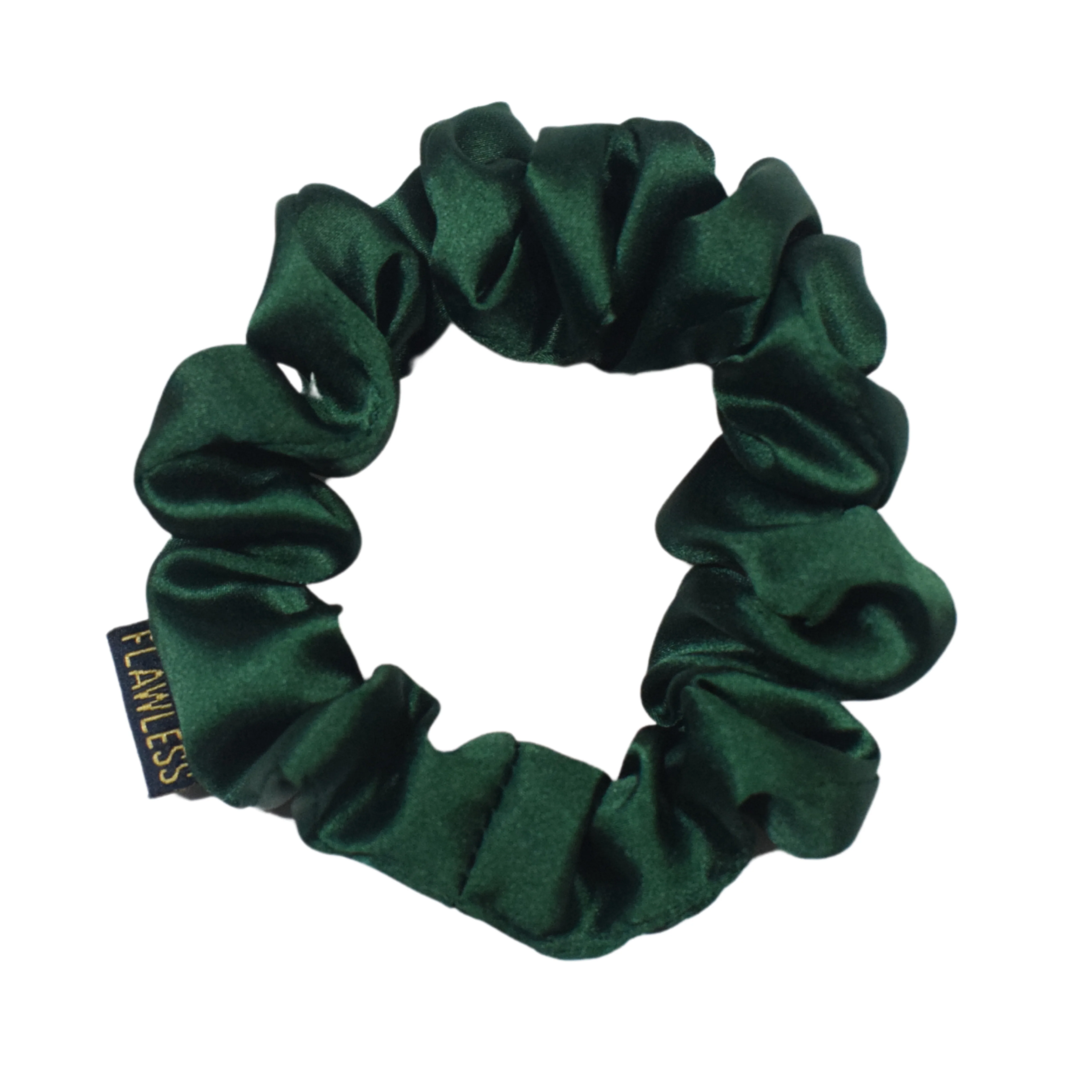 Flawless Luxury Satin Emerald Scrunchies For Women and Girls (Pack of 2) - Image 4