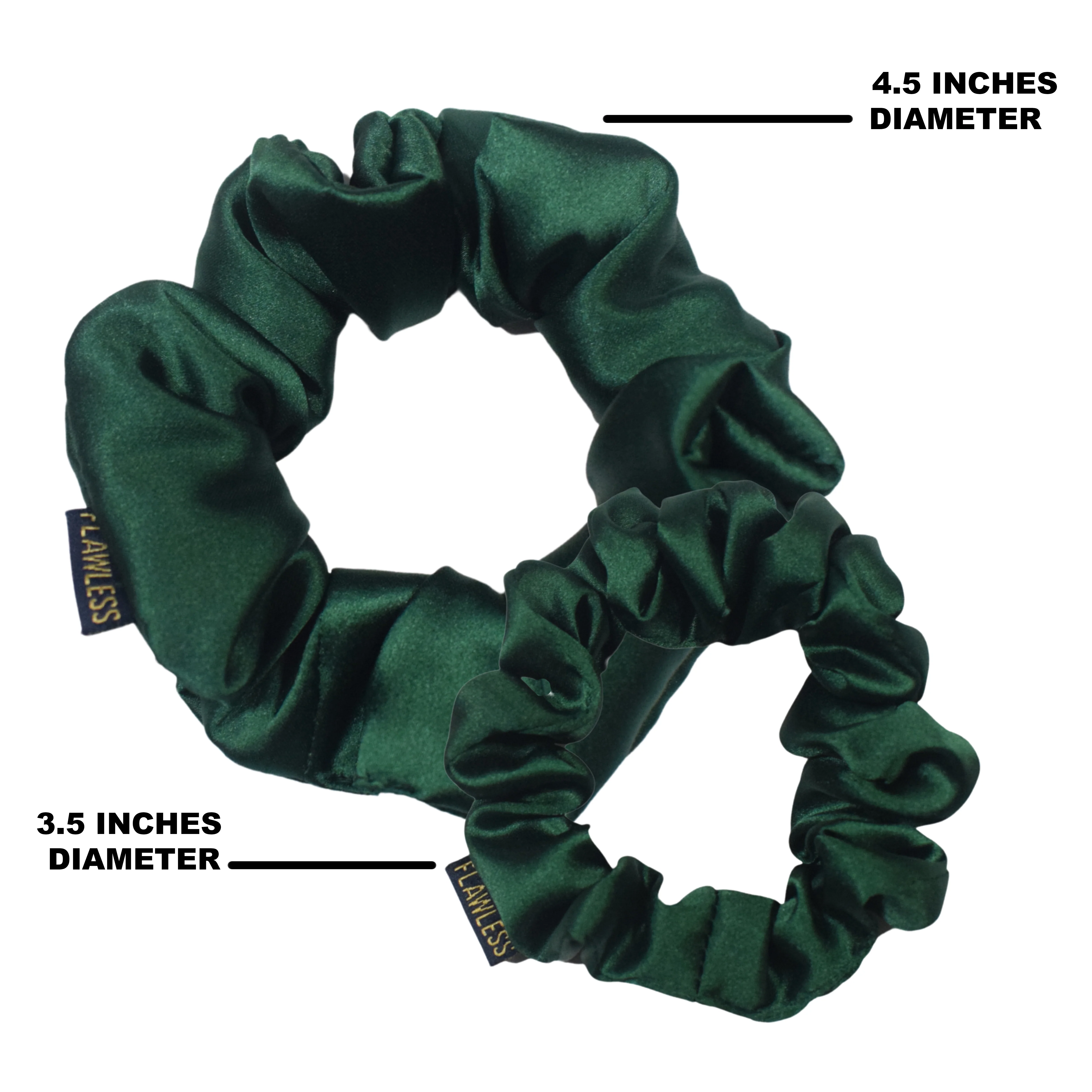 Flawless Luxury Satin Emerald Scrunchies For Women and Girls (Pack of 2) - Image 5