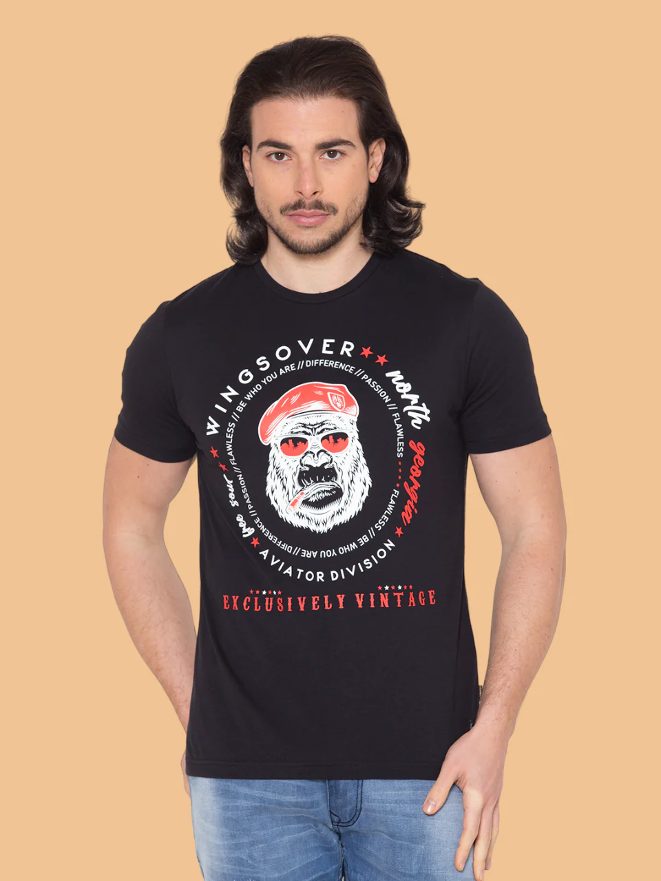 Flawless Men's Black Printed T-Shirt in Soft Cotton