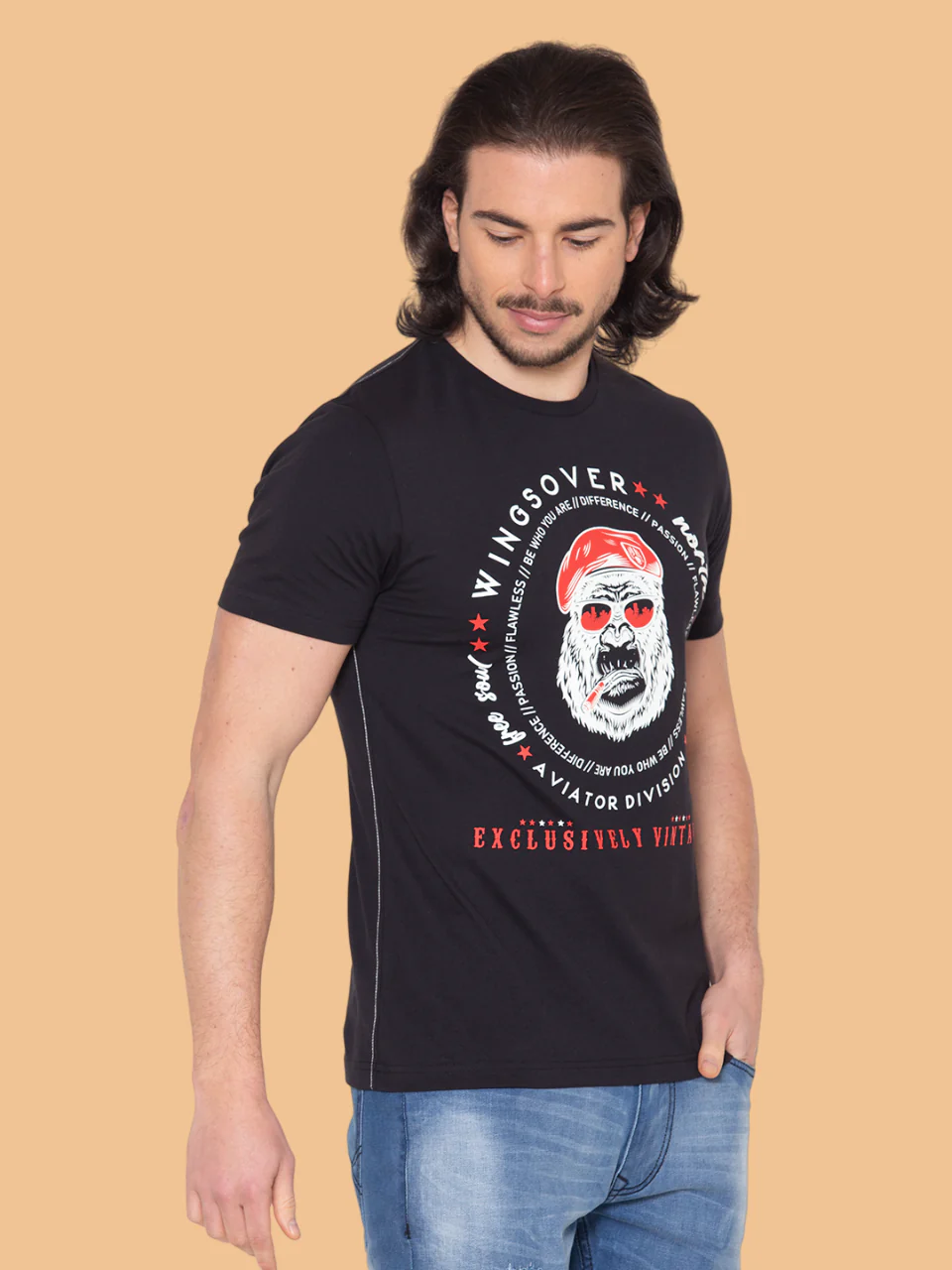 Flawless Men's Black Printed T-Shirt in Soft Cotton - Image 4