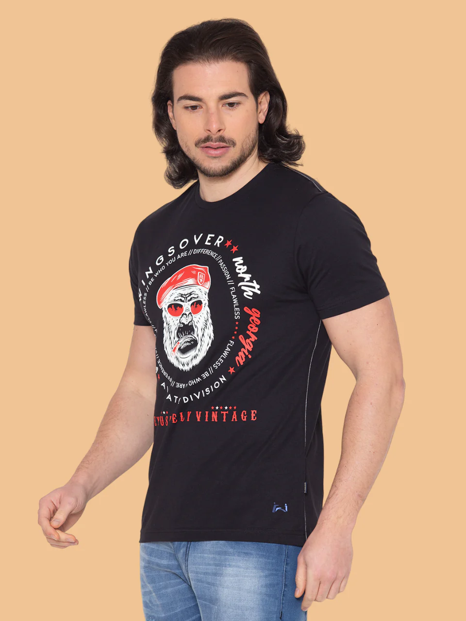 Flawless Men's Black Printed T-Shirt in Soft Cotton - Image 5