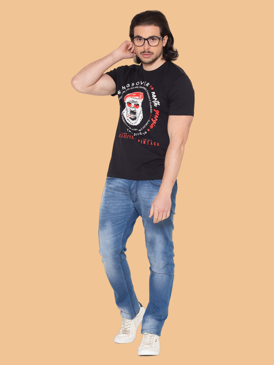 Flawless Men's Black Printed T-Shirt in Soft Cotton - Image 6