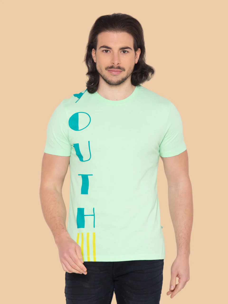 Flawless Men Cotton Green T-Shirt