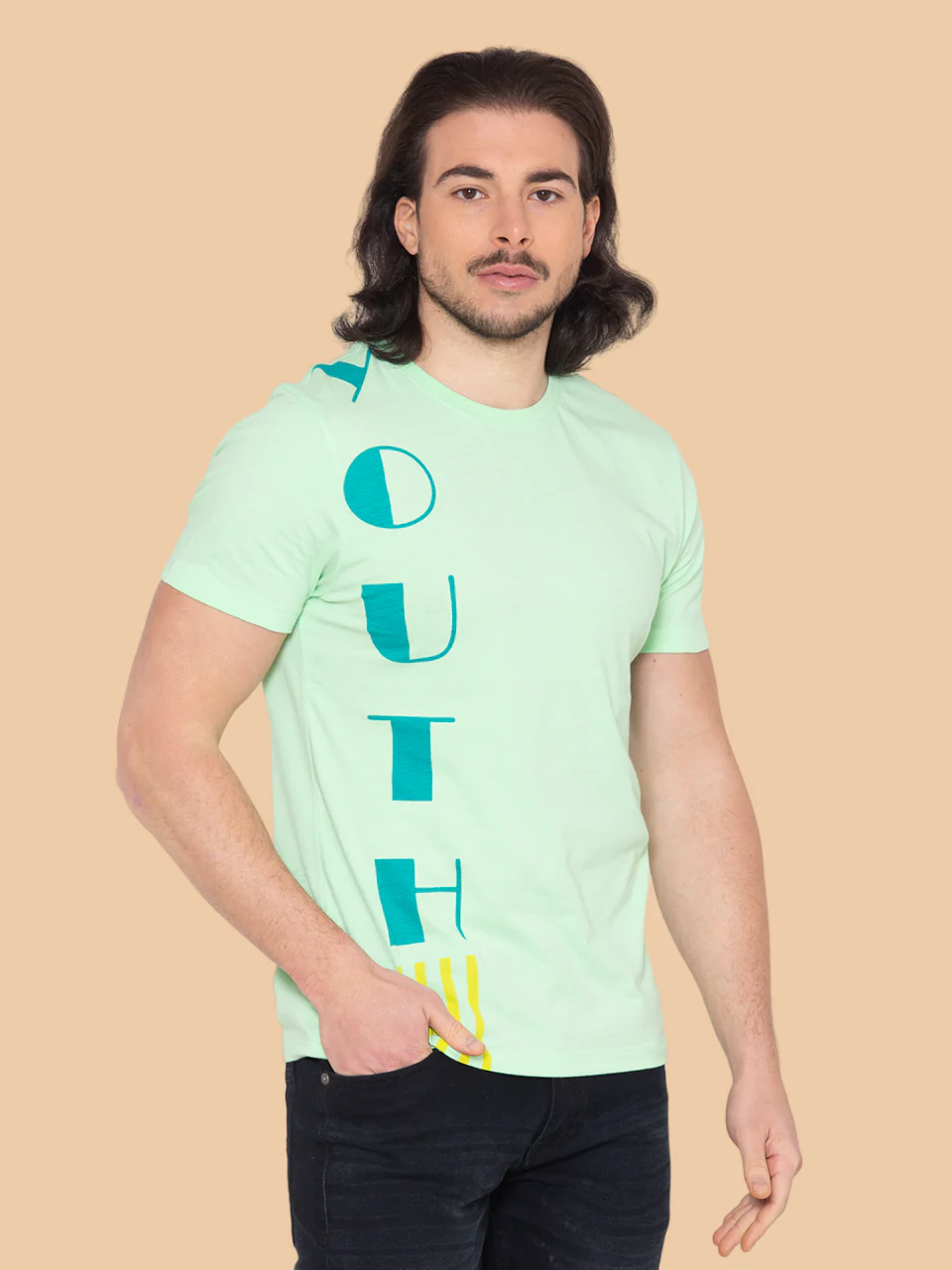 Flawless Men Cotton Green T-Shirt - Image 5