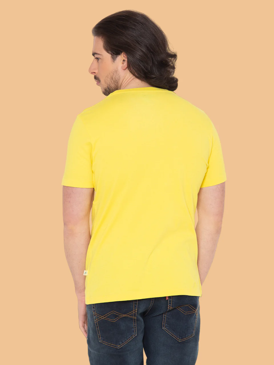 Flawless Men Cotton Yellow T-Shirt - Image 2