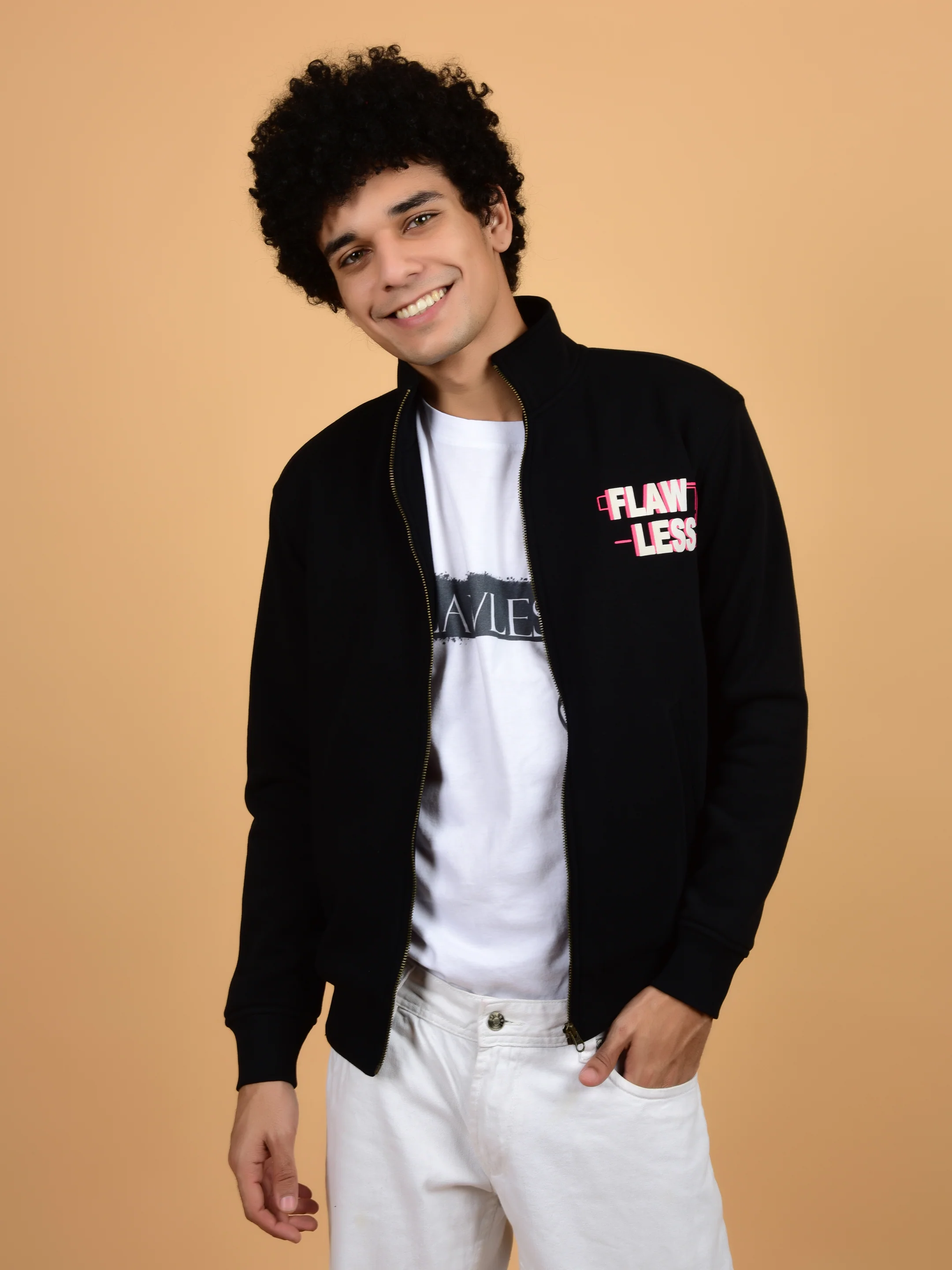 Flawless Men Printed Black Bomber Jacket - Image 3