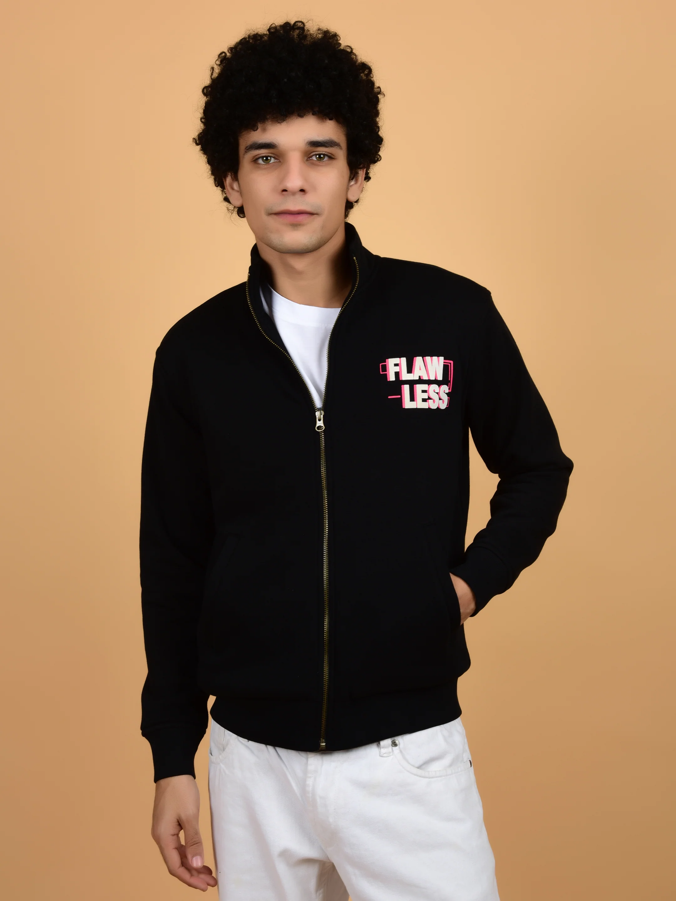 Flawless Men Printed Black Bomber Jacket - Image 4