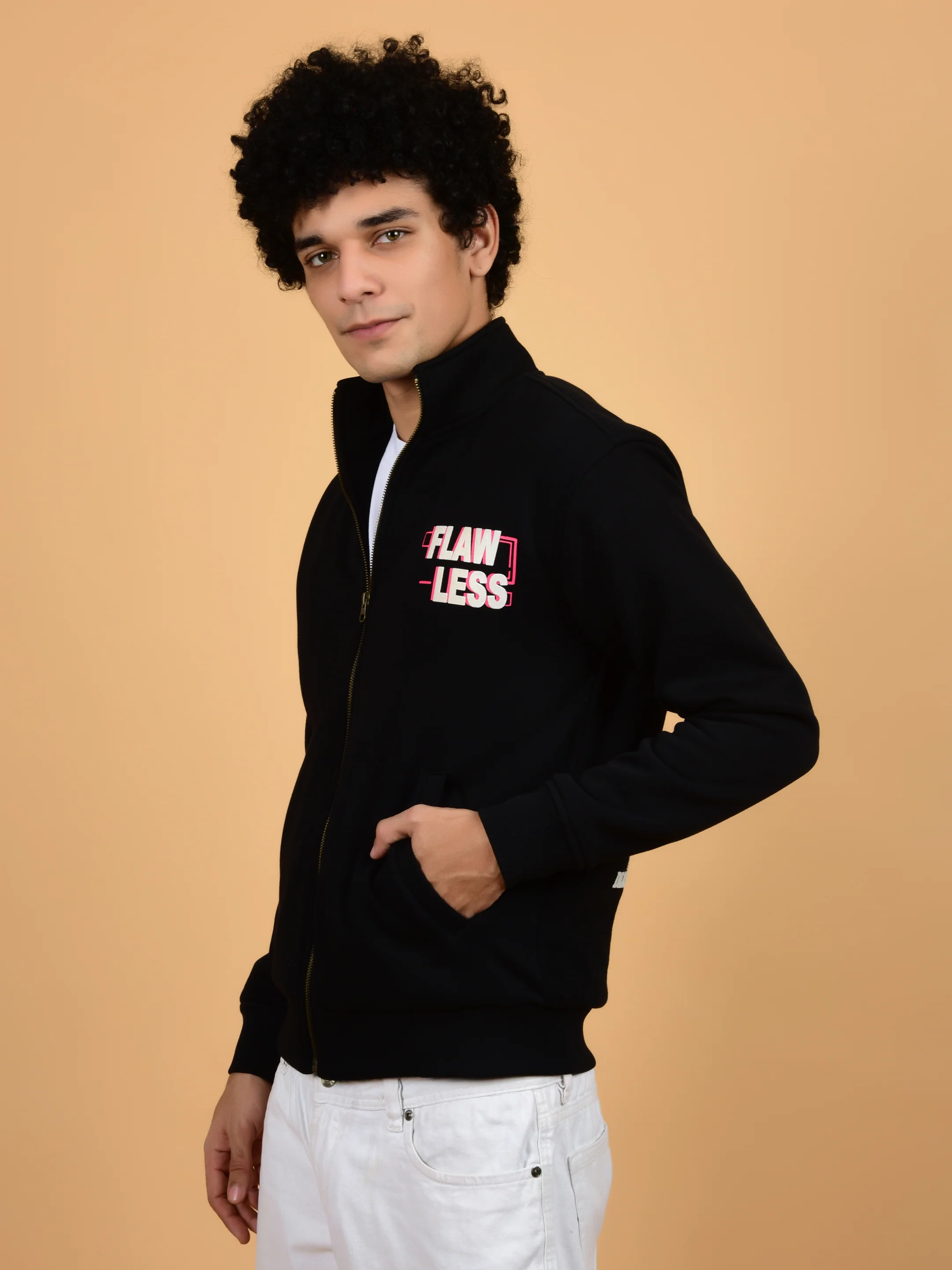Flawless Men Printed Black Bomber Jacket - Image 7