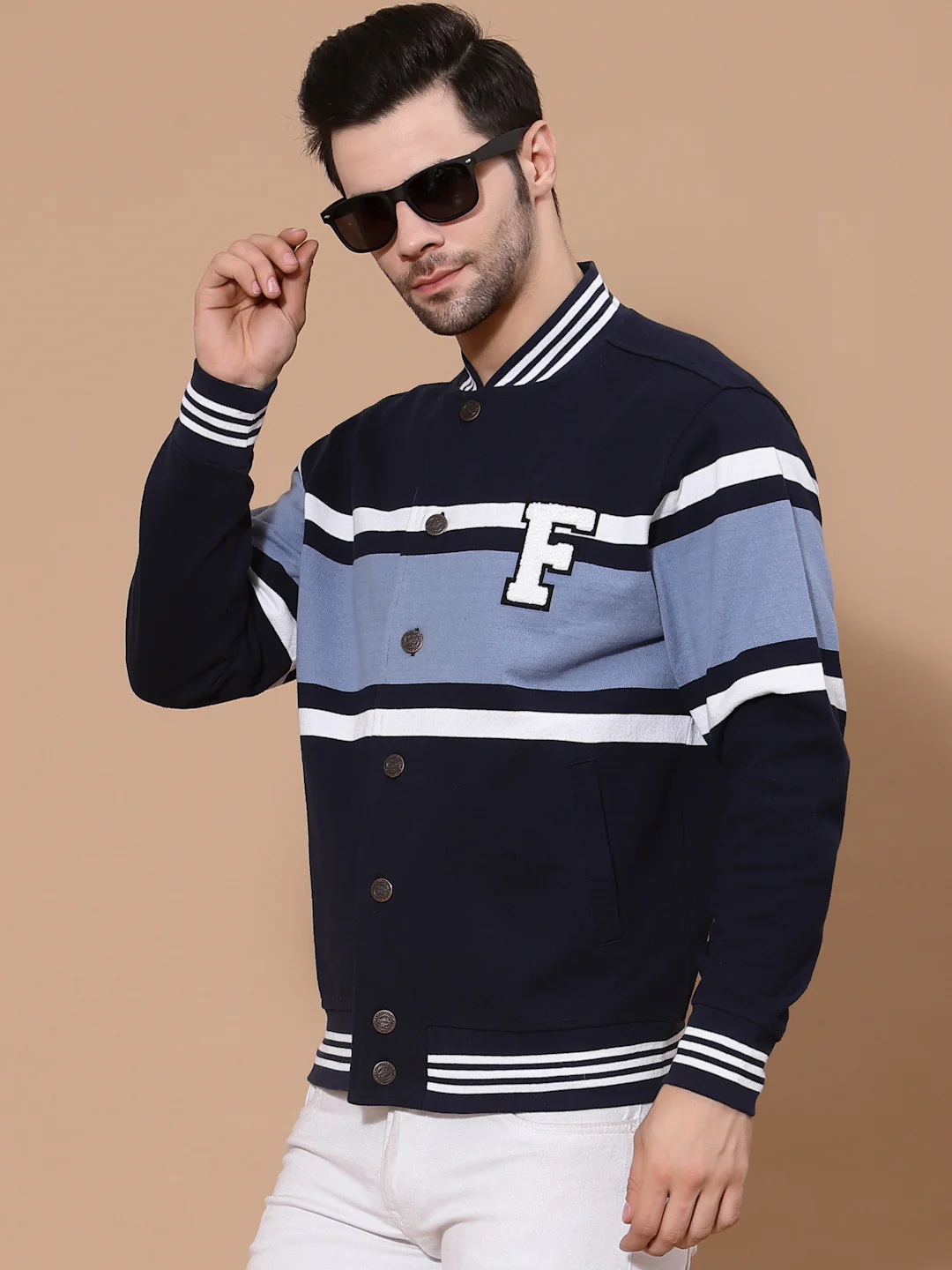 Flawless Men Multi-Color Cotton Bomber Jacket - Image 5