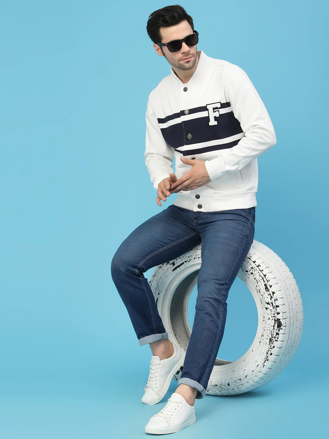 Flawless Men Multi-Color Cotton Bomber Jacket - Image 6