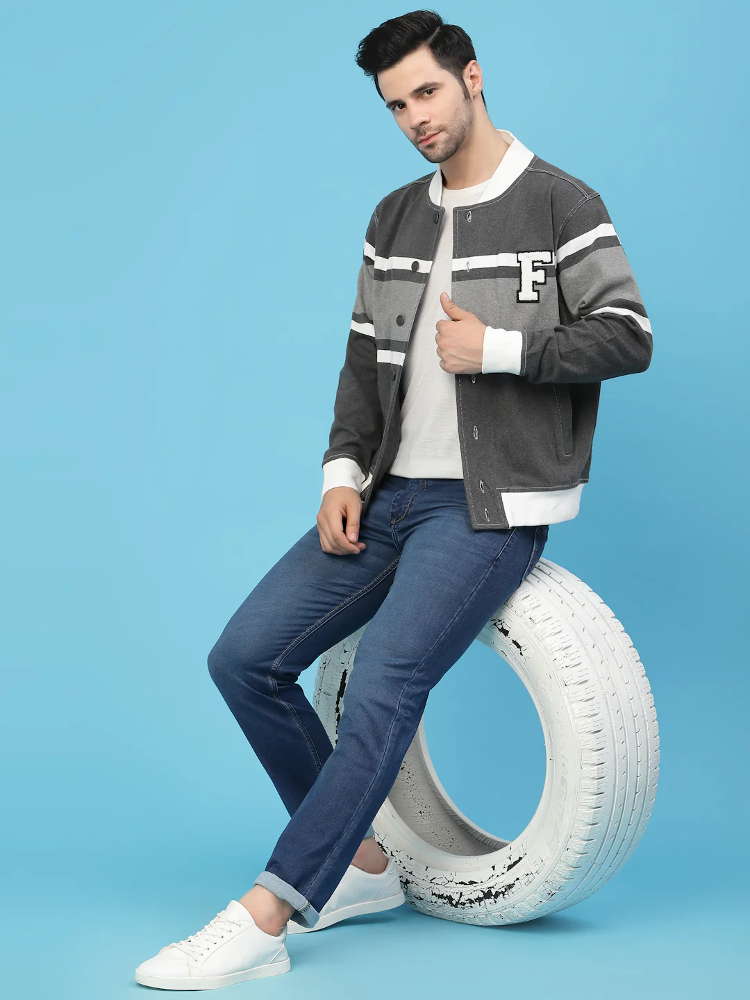 Flawless Men Multi-Color Cotton Bomber Jacket - Image 6