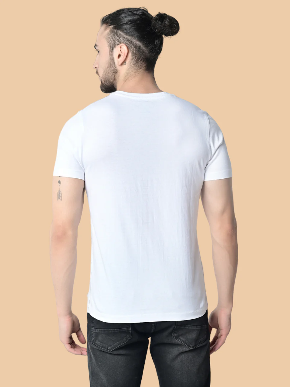 Flawless Men White Print Cotton T-Shirt - Image 2