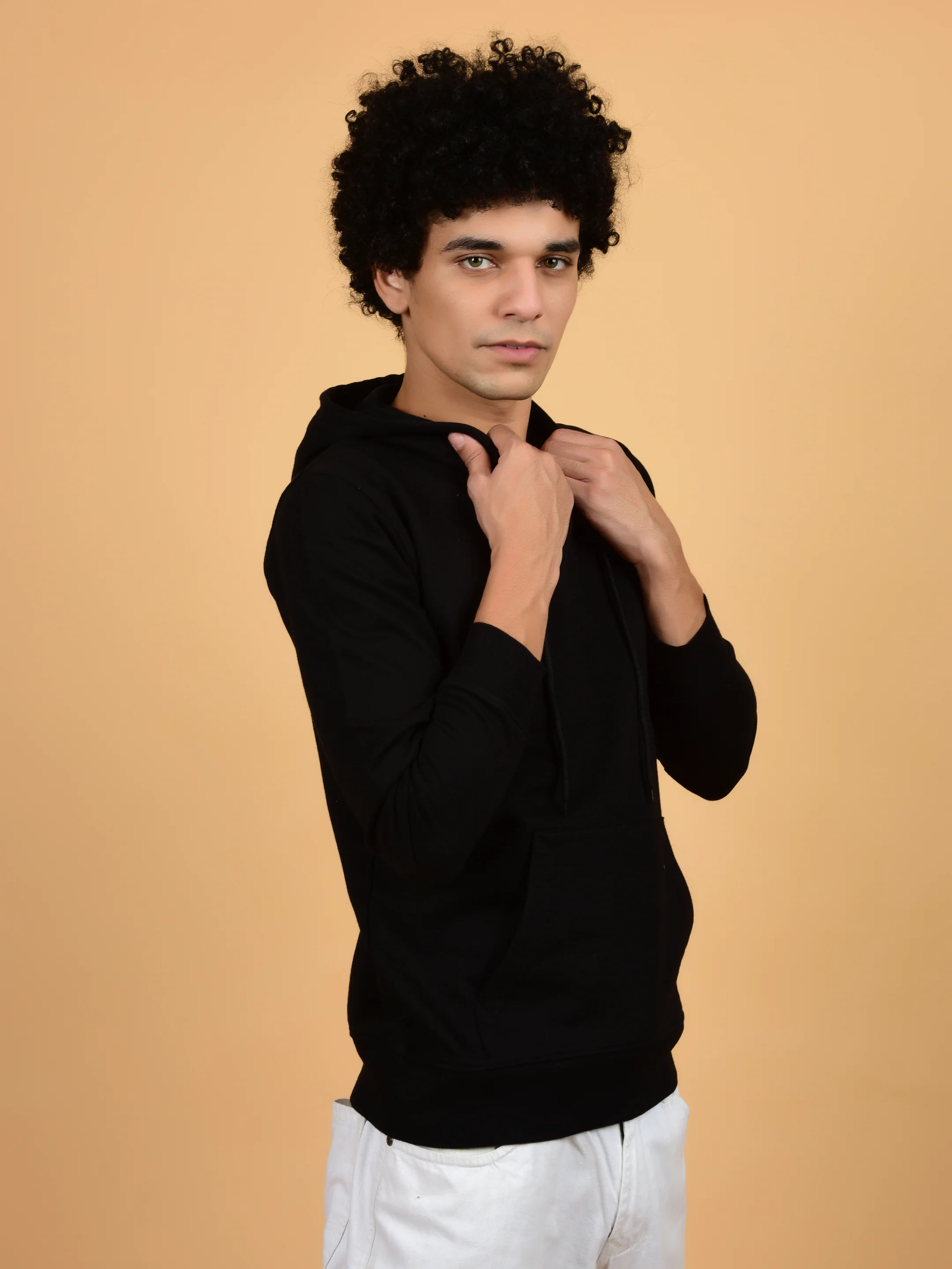 Flawless Men's Black Solid Hoodie - Image 5