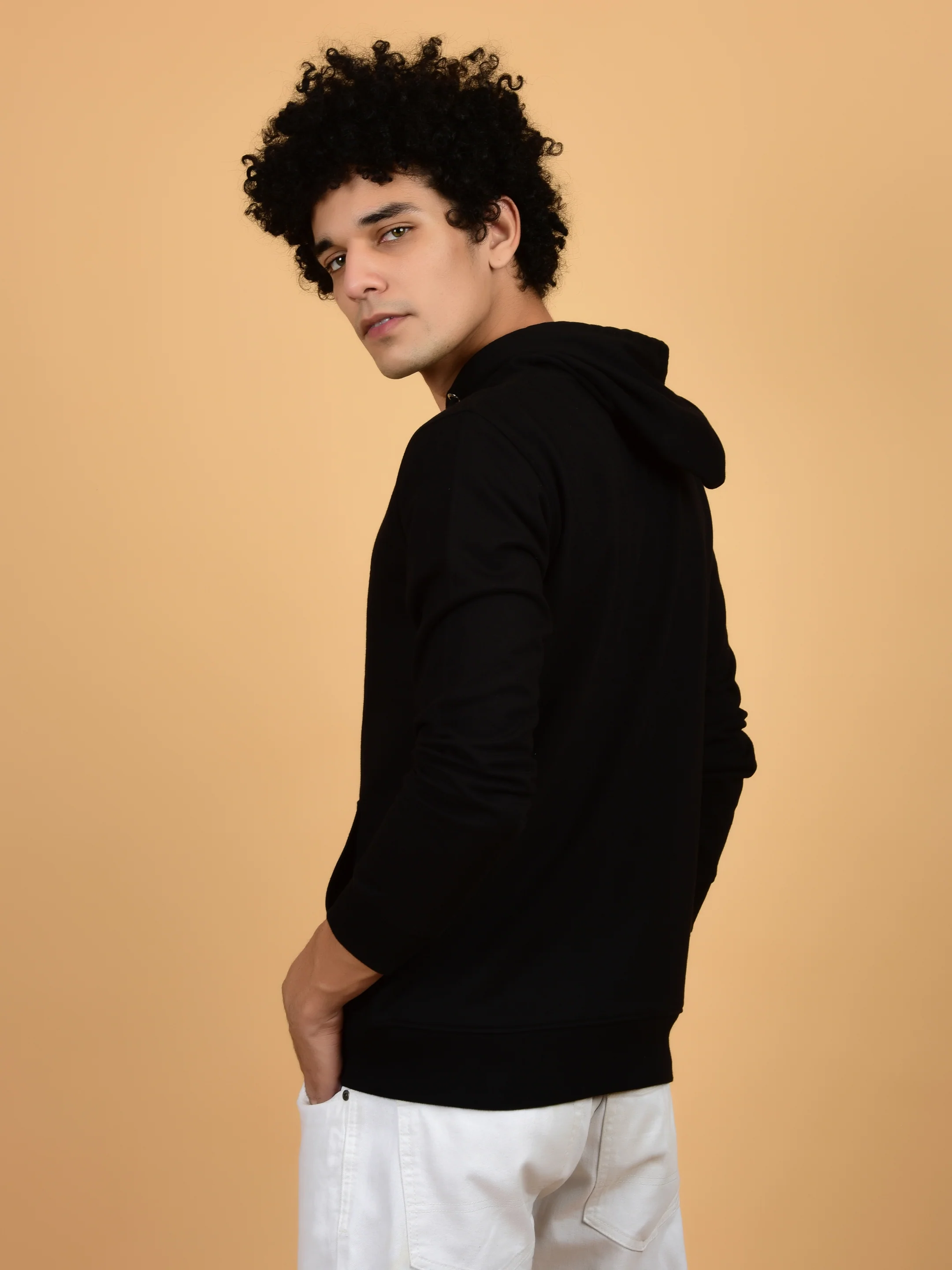 Flawless Men's Black Solid Hoodie - Image 6