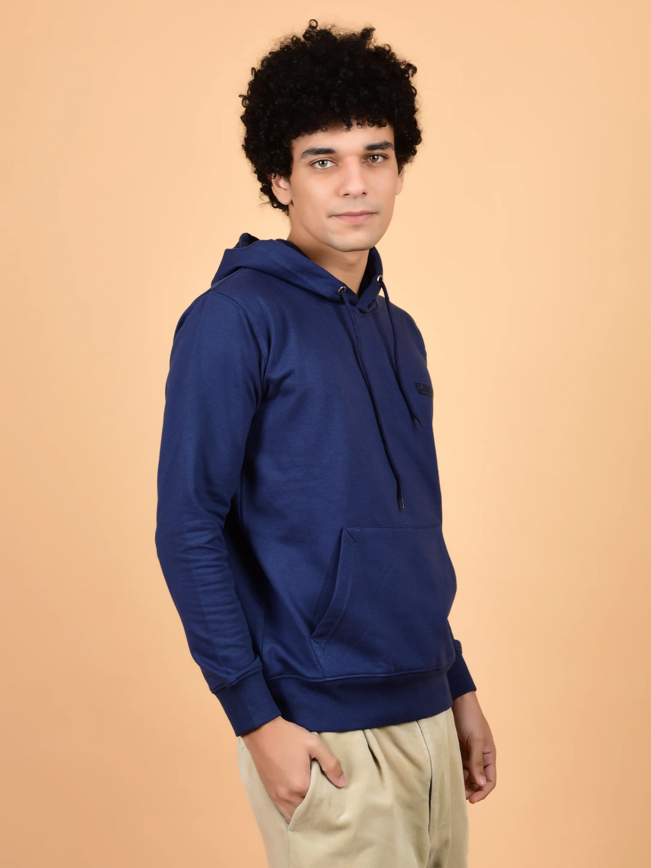 Flawless Men's Blue Solid Hoodie - Image 5