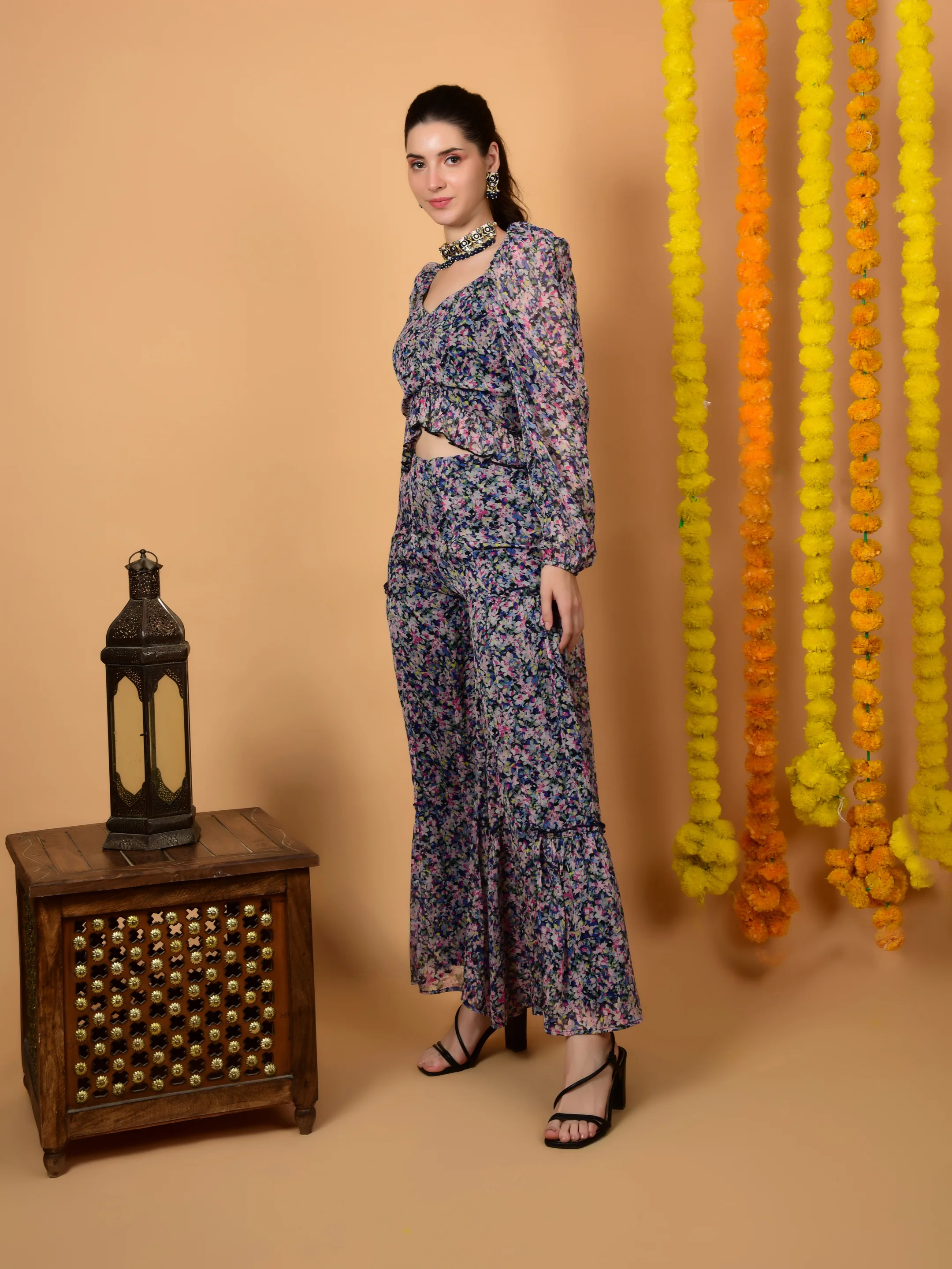 Flawless Multicolor Printed Women Co-ord Set | PENLOP - Image 4