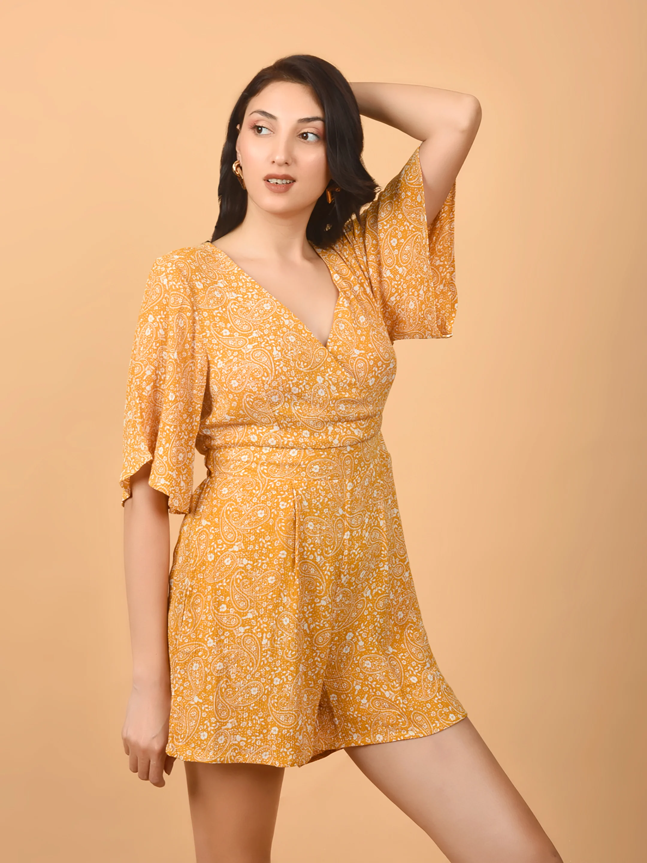 Flawless Mustard Beach Mini Playsuit For Women | MIA - Image 5