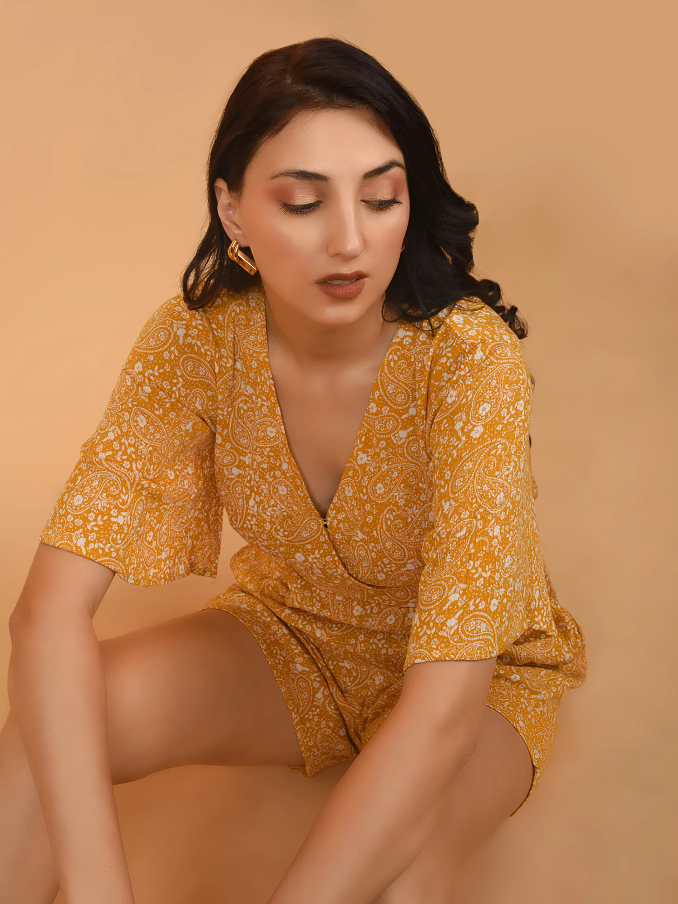 Flawless Mustard Beach Mini Playsuit For Women | MIA - Image 7