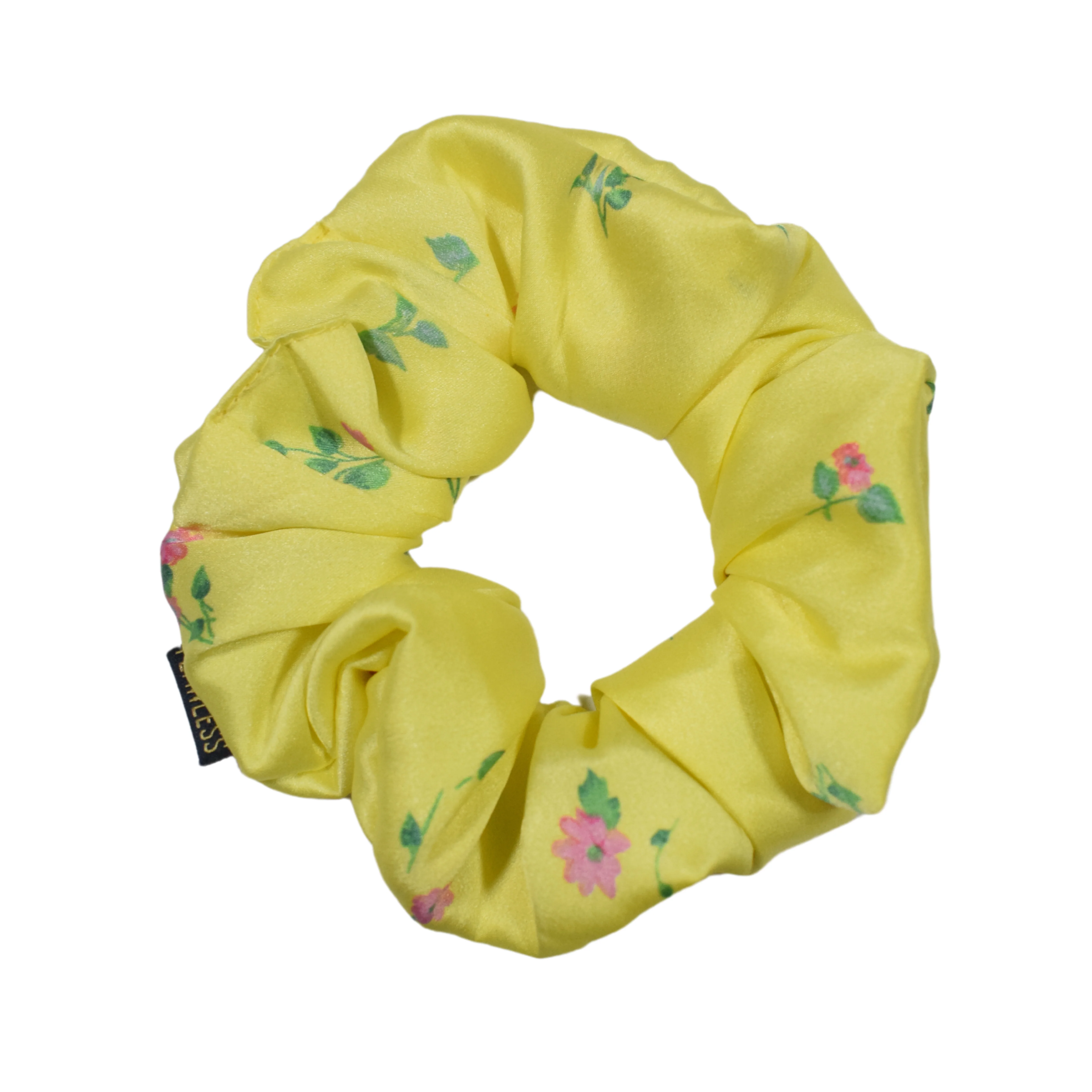 Flawless Pack Of 2 Yellow Satin Scrunchies for Any Style - Image 3