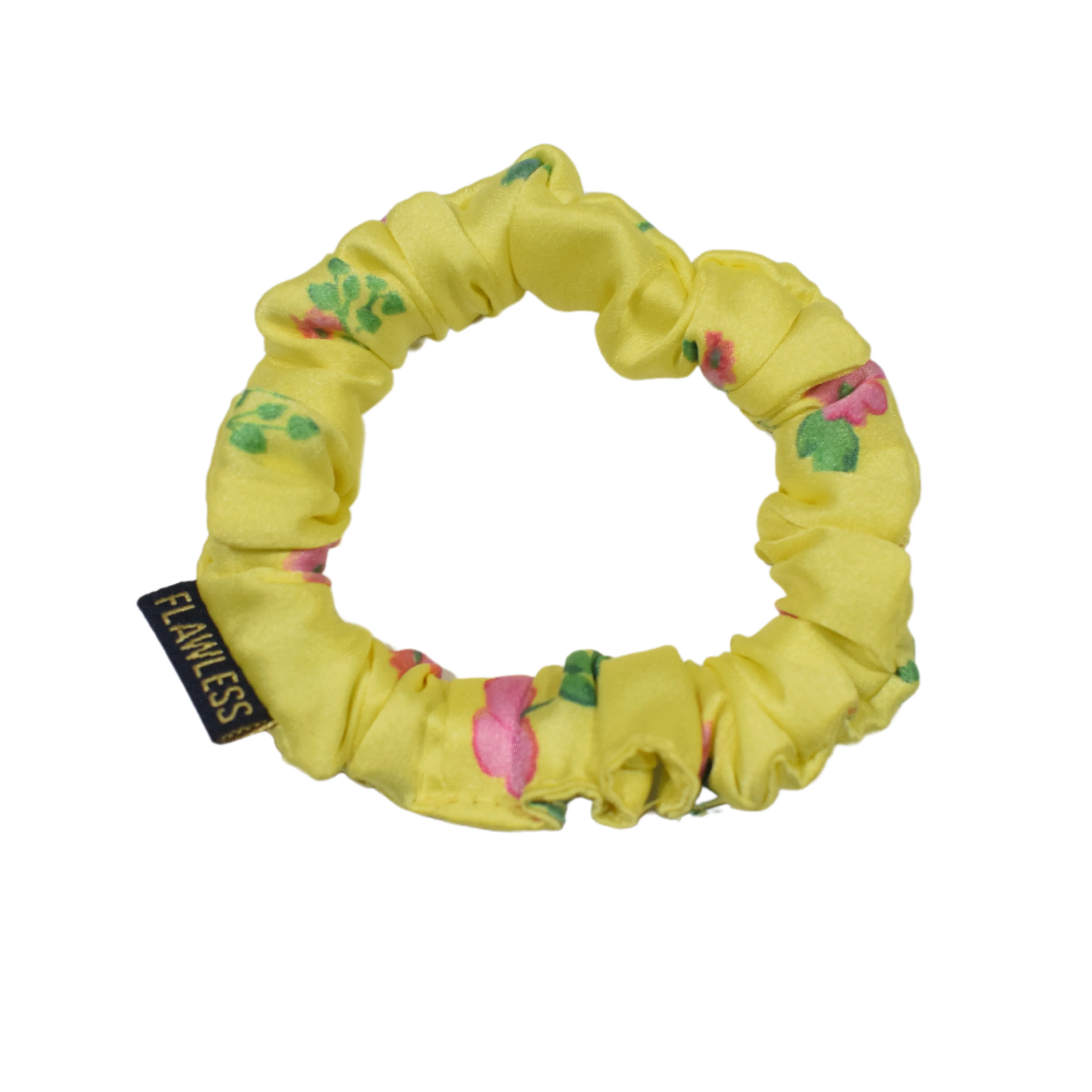 Flawless Pack Of 2 Yellow Satin Scrunchies for Any Style - Image 4