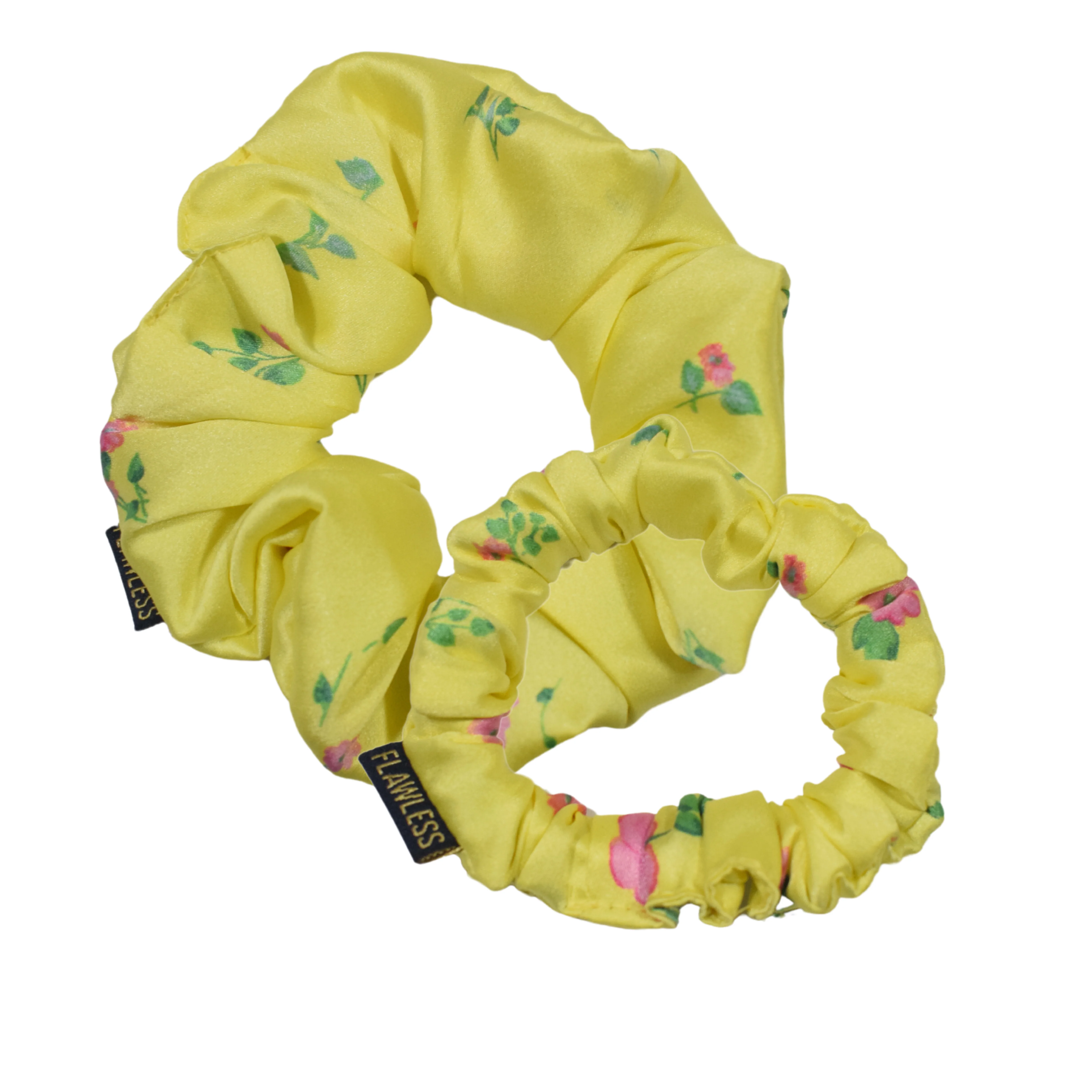 Flawless Pack Of 2 Yellow Satin Scrunchies for Any Style - Image 5