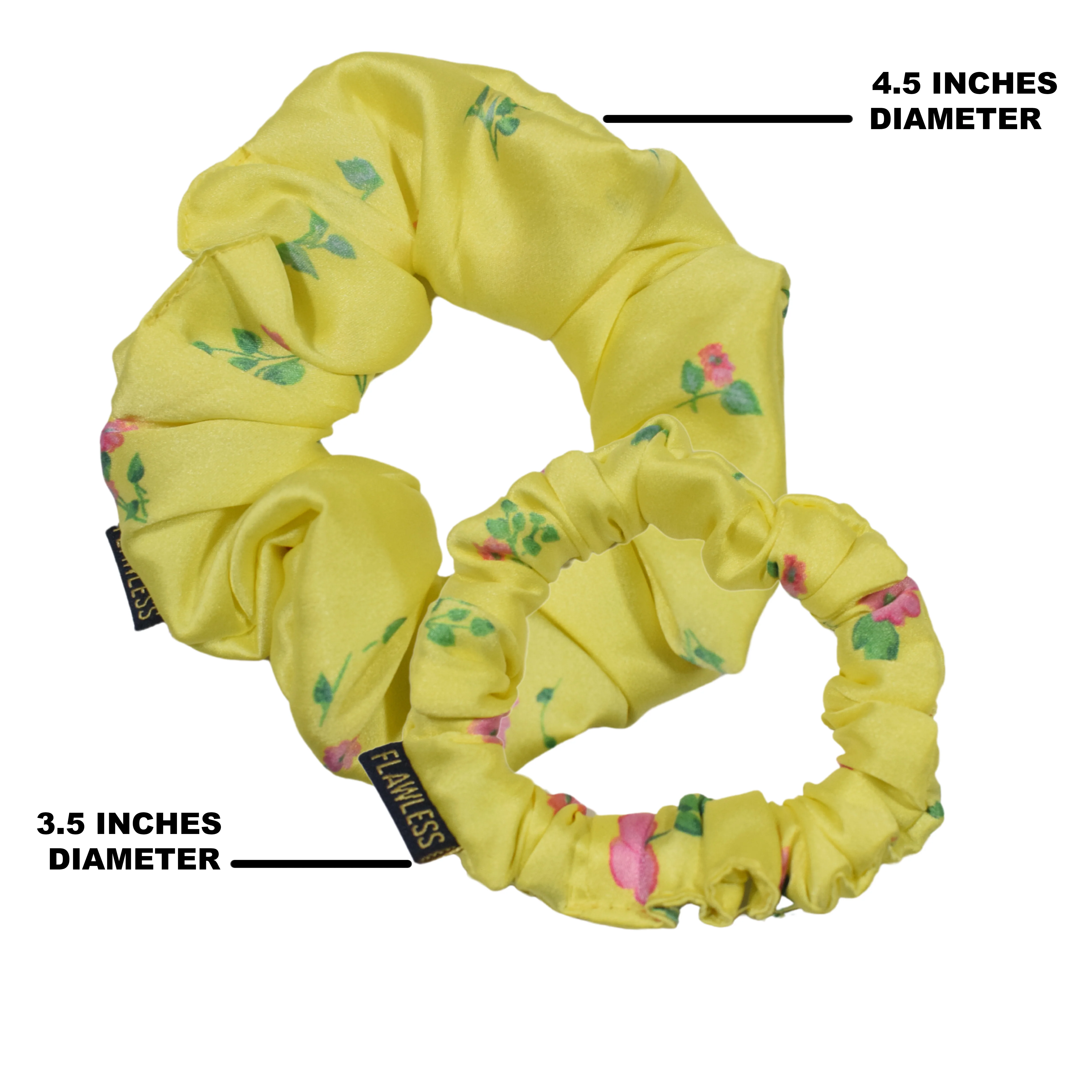 Flawless Pack Of 2 Yellow Satin Scrunchies for Any Style - Image 6