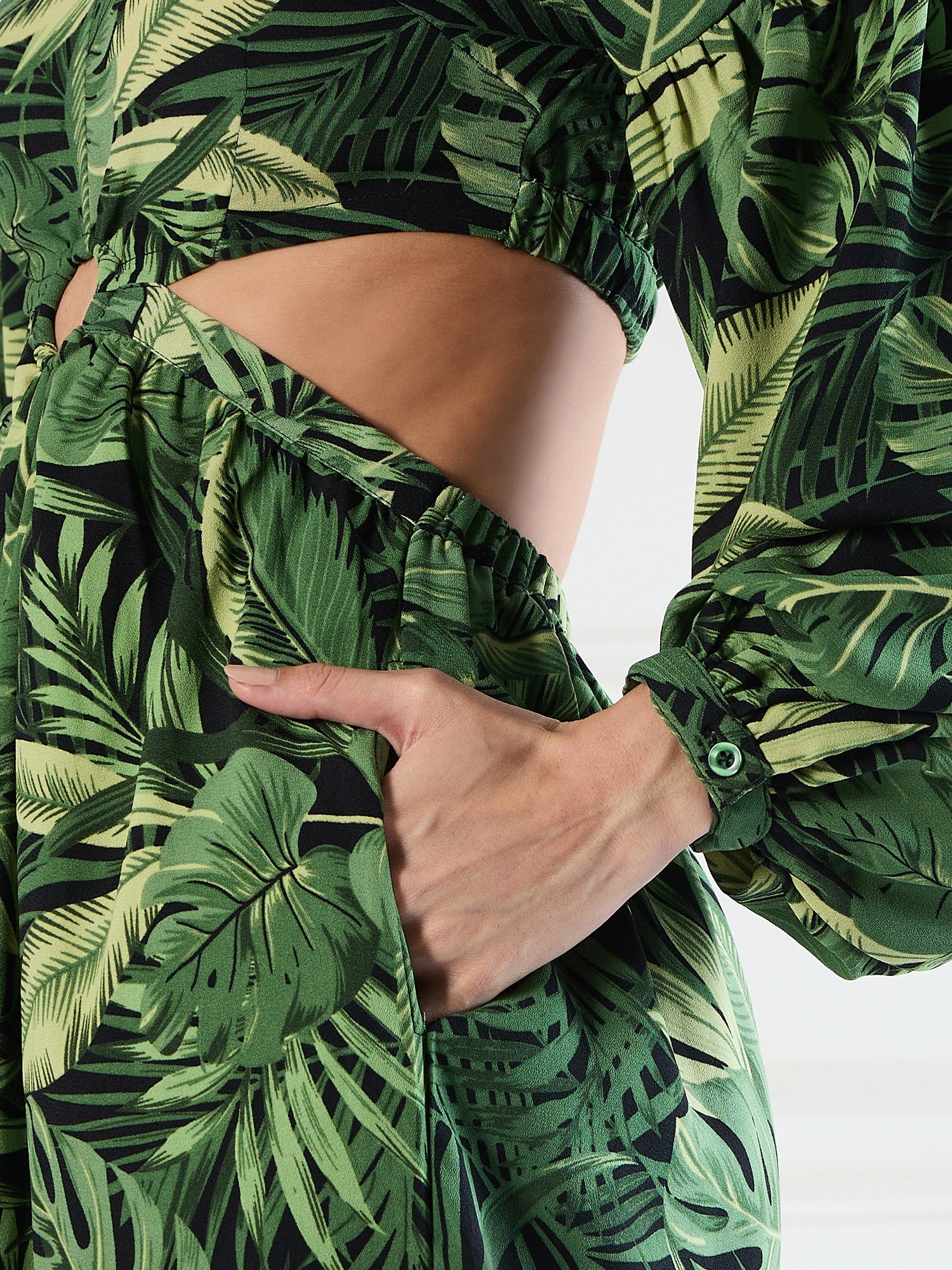 Flawless Women Party Wear Green Cut-Out Dress | HAZEL - Image 5
