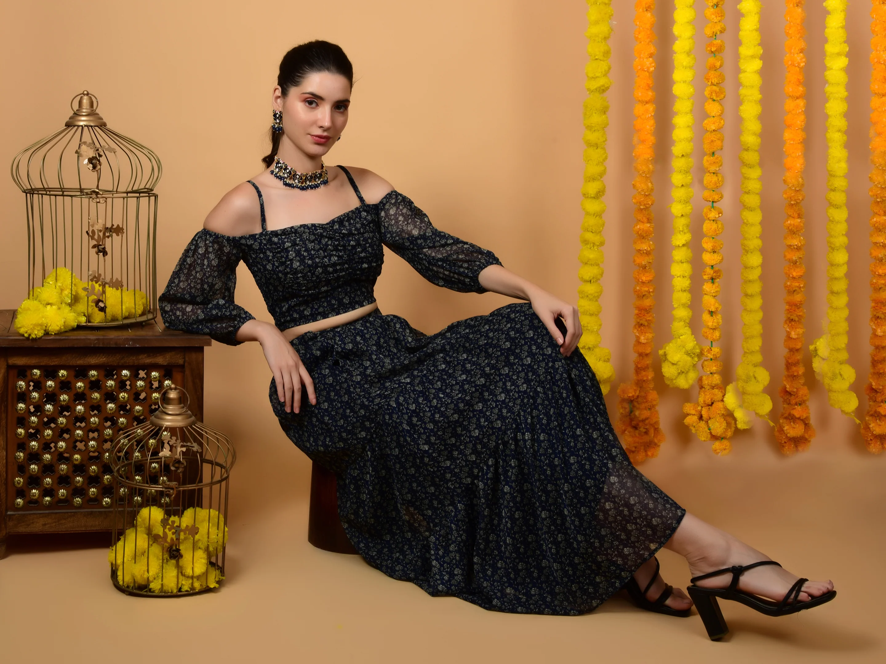 Flawless Trendy Navy Print Co-ord Set For Women | TIMITHY - Image 7