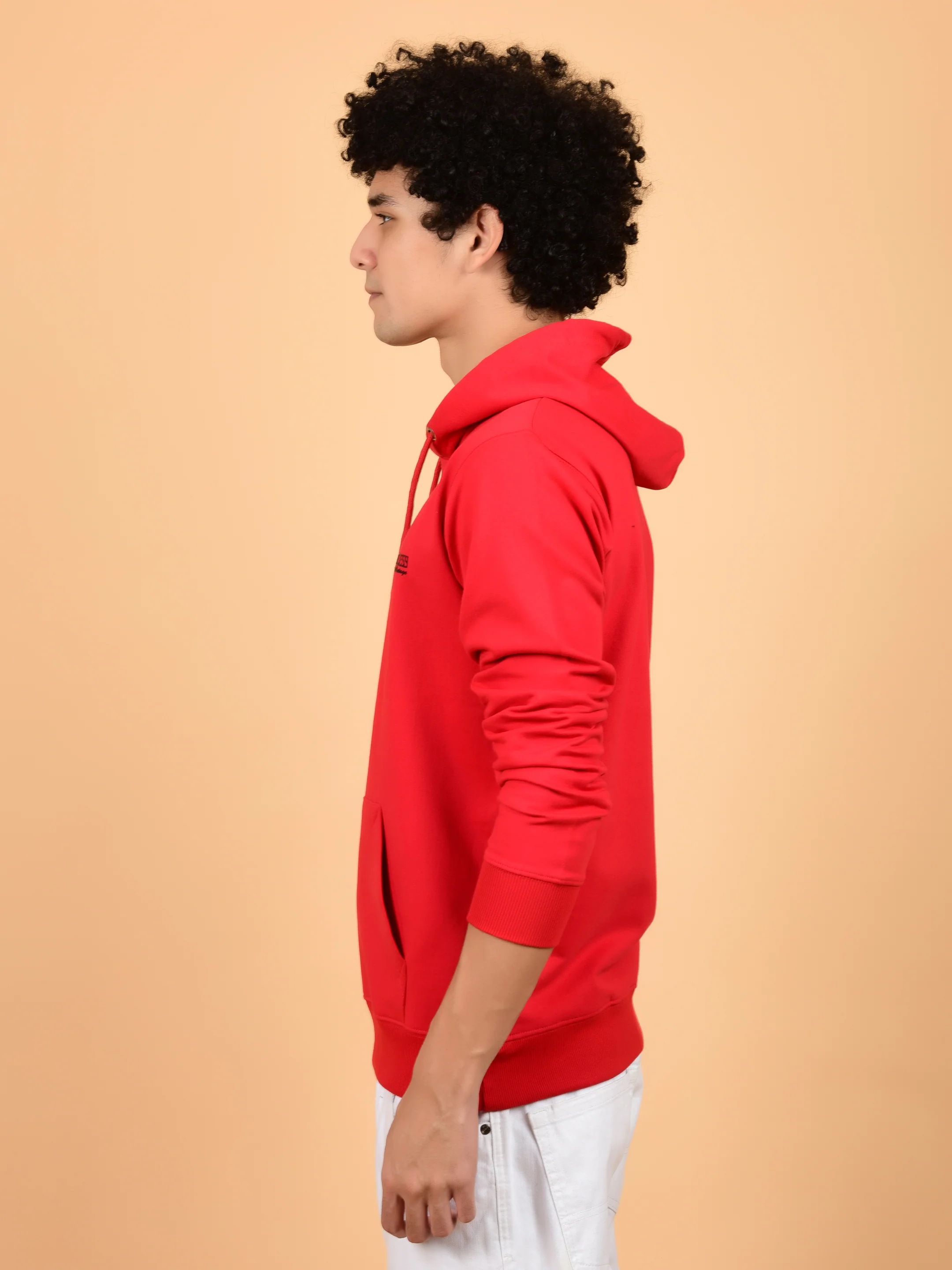 Flawless Red Solid Hoodie for Men - Image 3