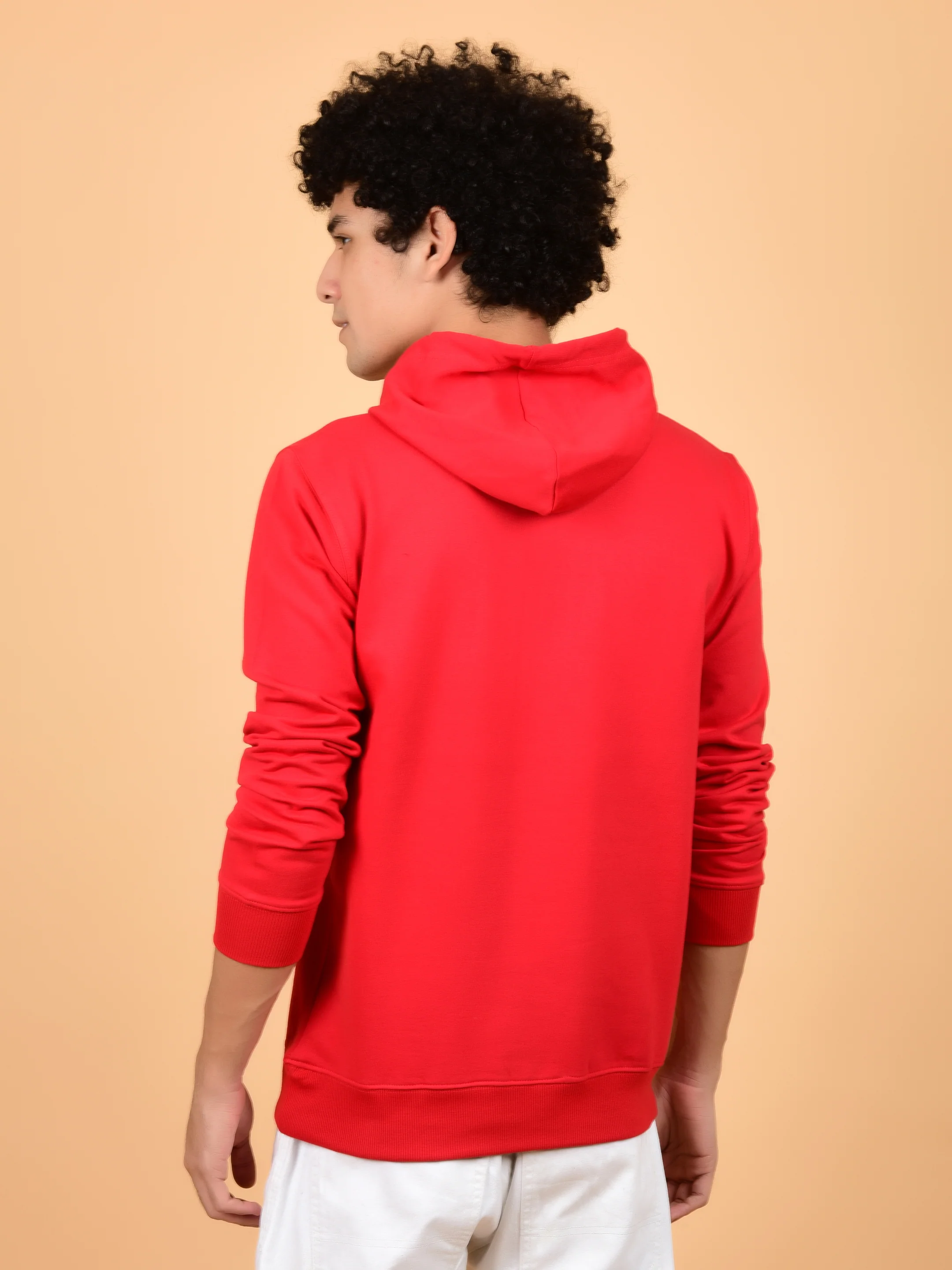 Flawless Red Solid Hoodie for Men - Image 5