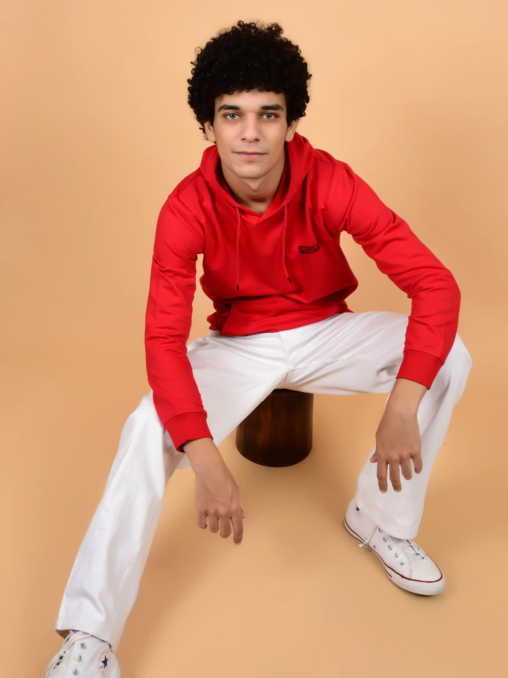 Flawless Red Solid Hoodie for Men - Image 6