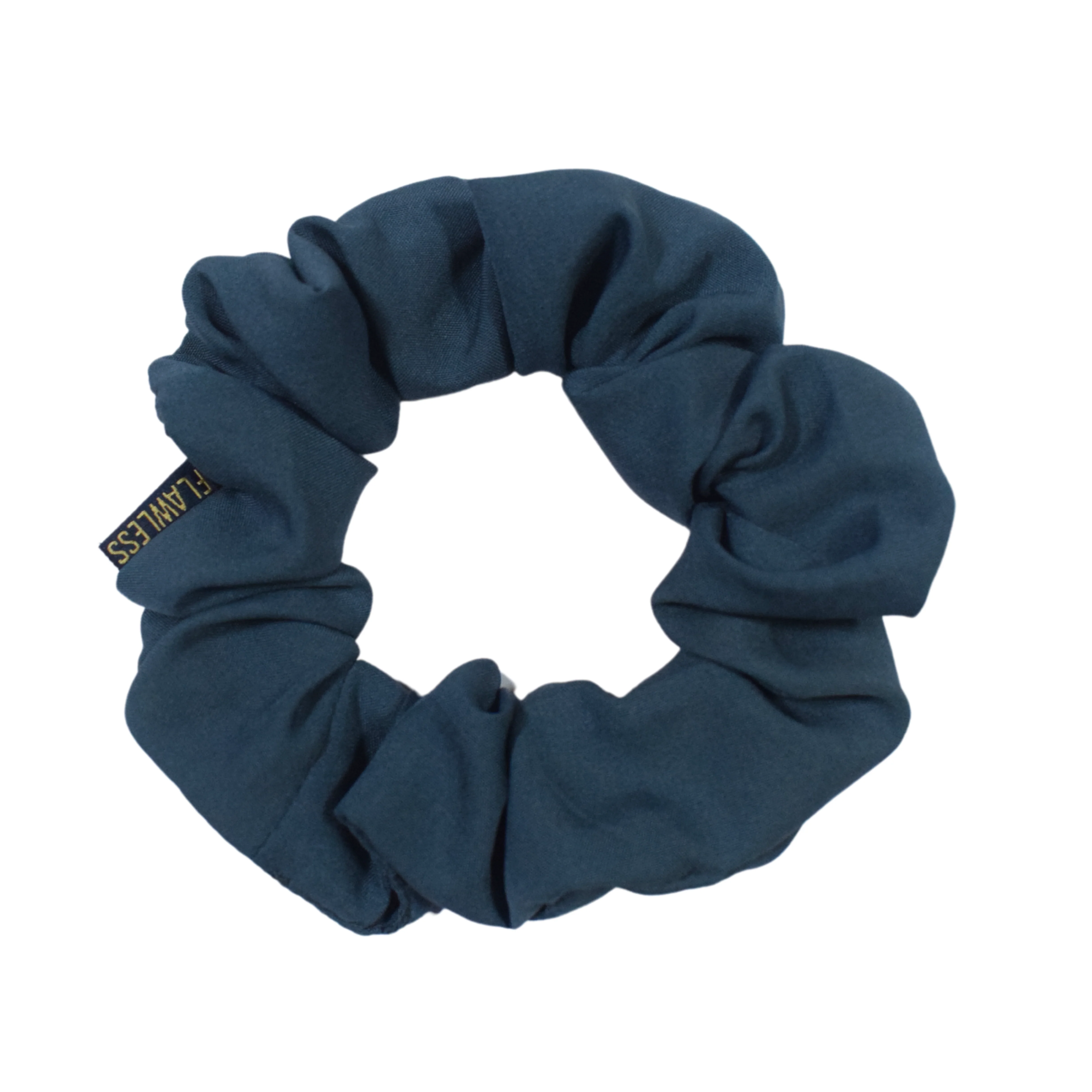 Flawless Soft Polycrepe Dusty Blue Scrunchies (Set of 2, Navy) - Image 3