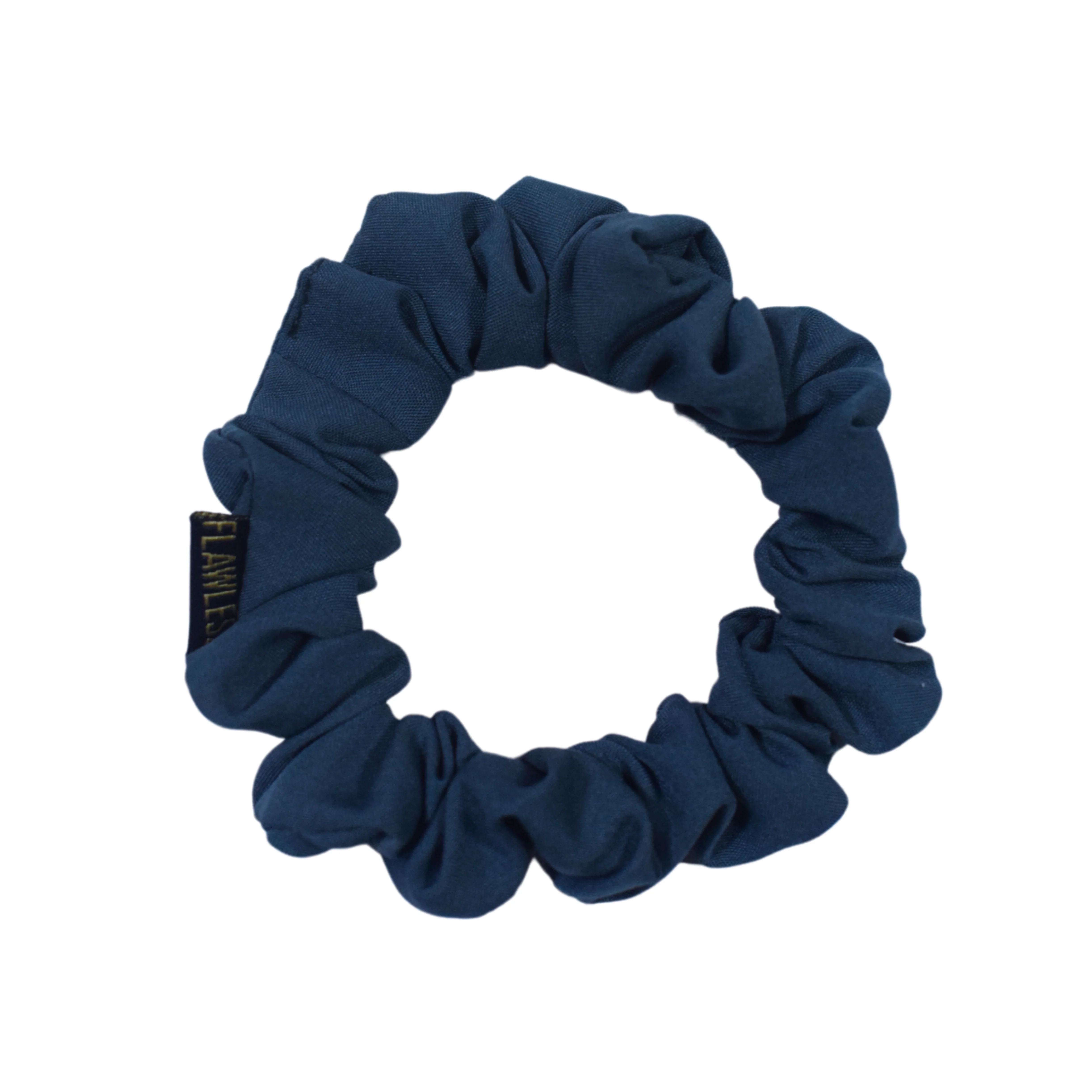 Flawless Soft Polycrepe Dusty Blue Scrunchies (Set of 2, Navy) - Image 4