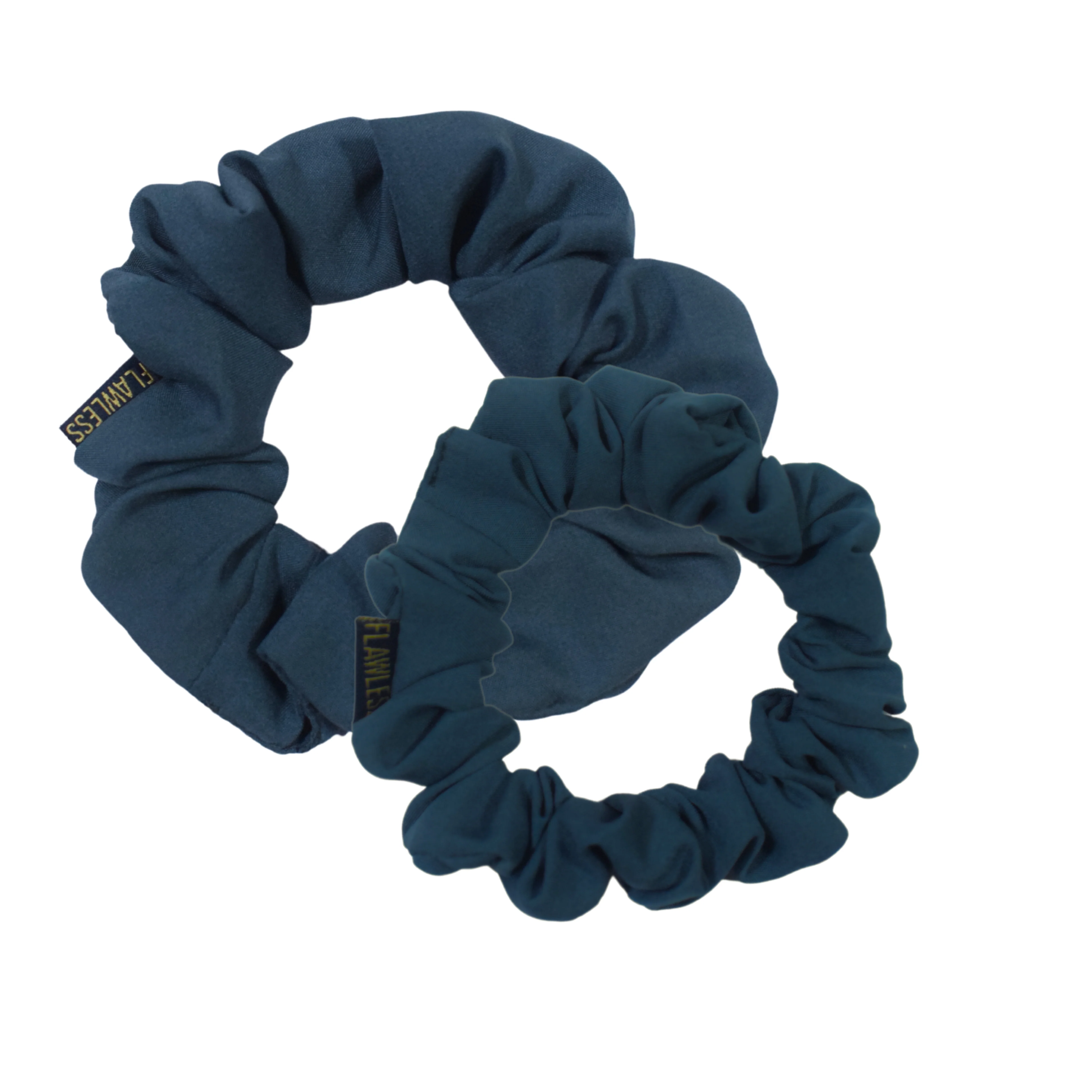 Flawless Soft Polycrepe Dusty Blue Scrunchies (Set of 2, Navy) - Image 5