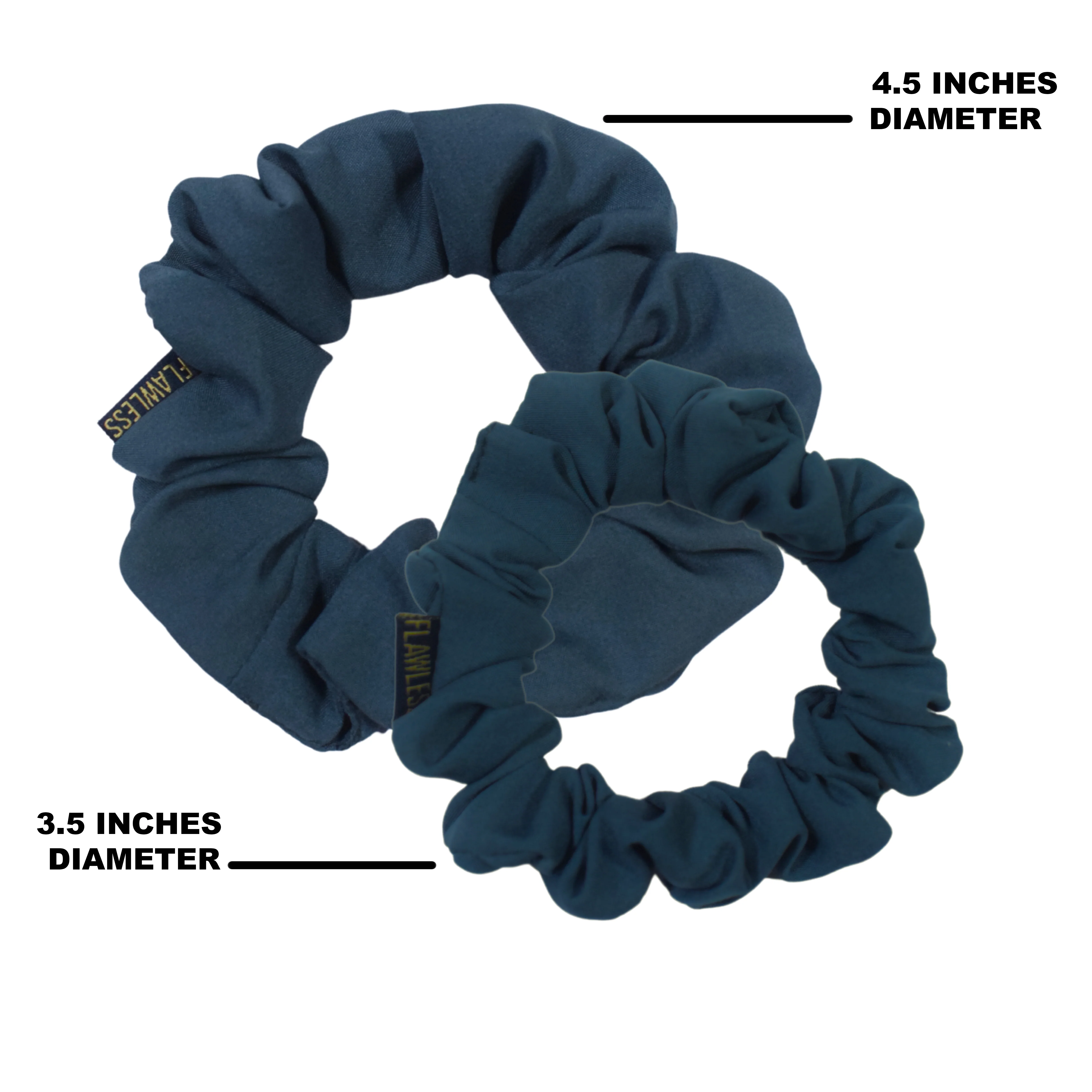 Flawless Soft Polycrepe Dusty Blue Scrunchies (Set of 2, Navy) - Image 6