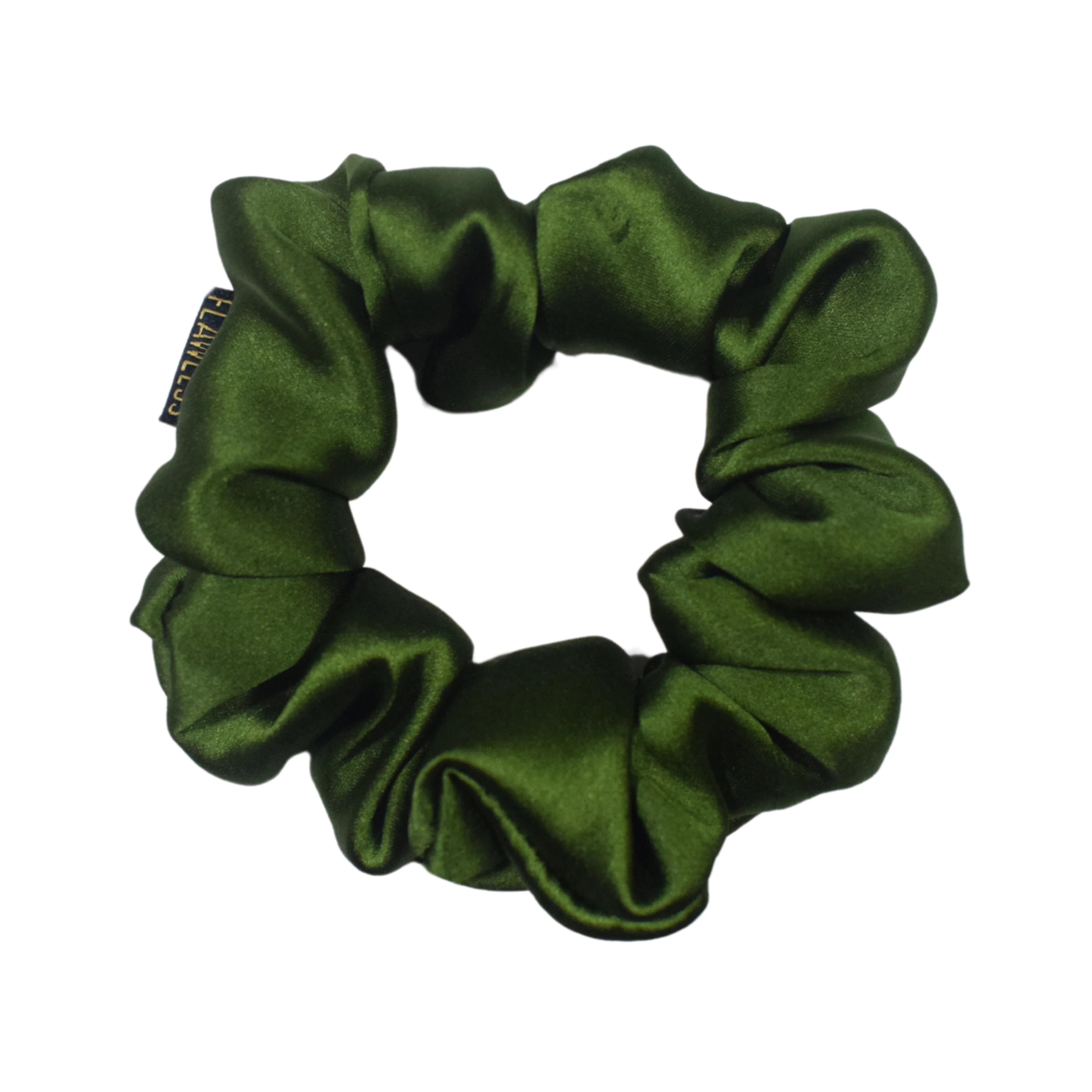 Flawless Soft Satin Scrunchies in Olive (Set of 2) - Image 3