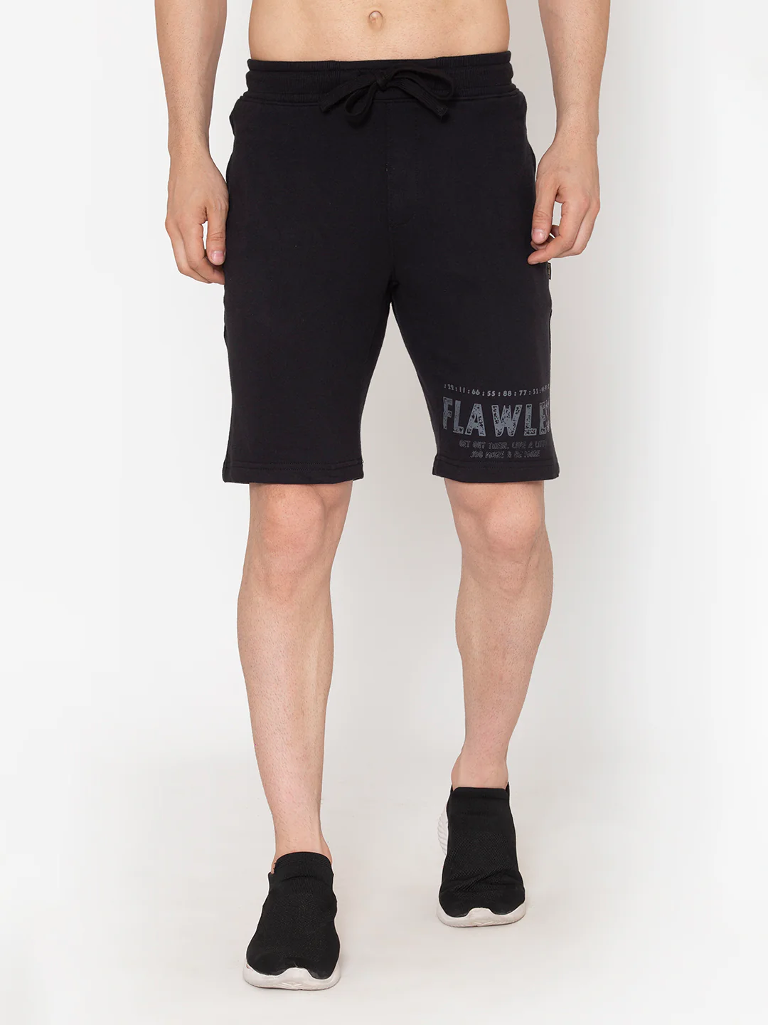 Flawless Solid Men Black Regular Shorts