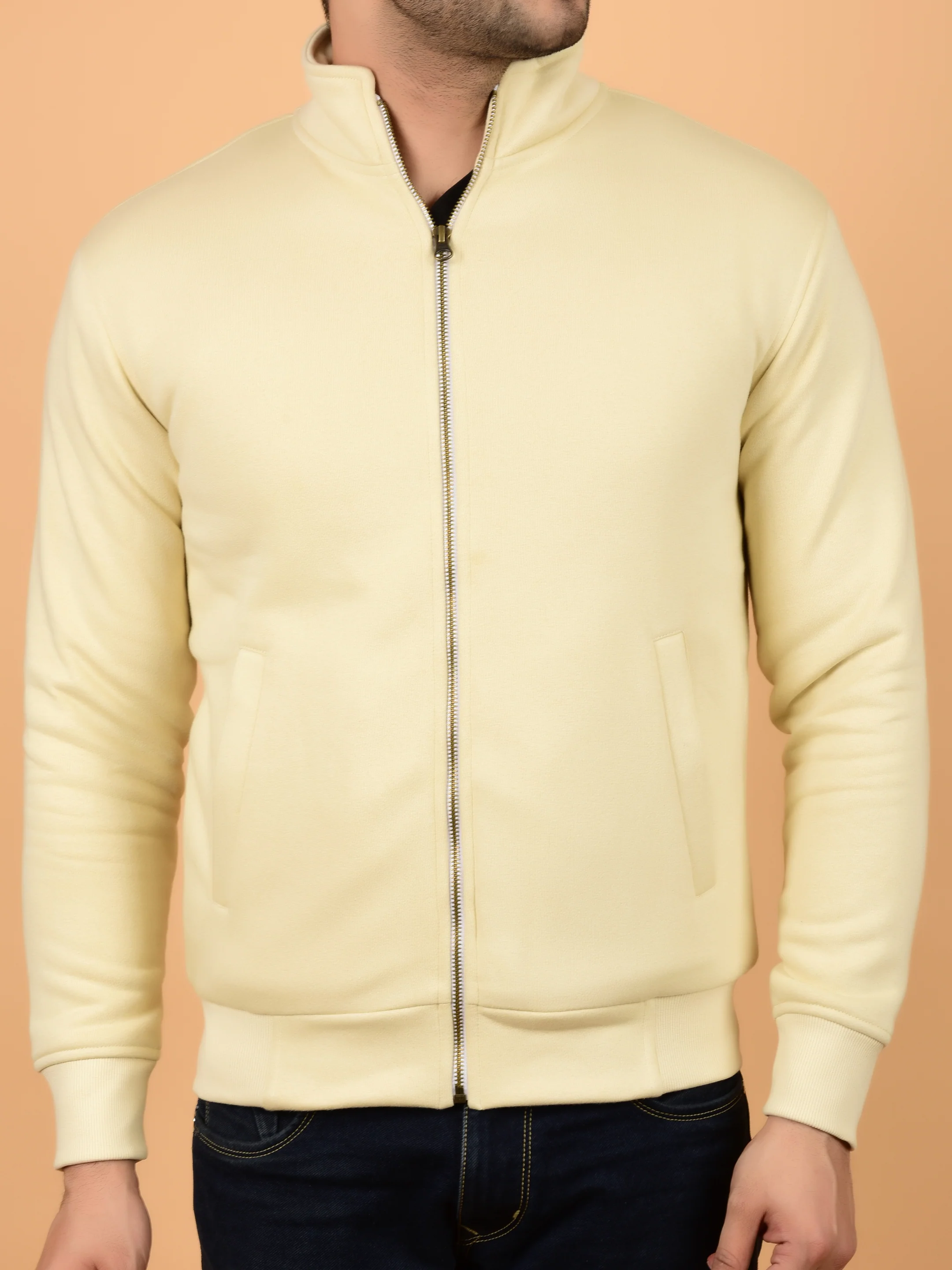 Flawless Men Printed Beige Bomber Jacket - Image 4