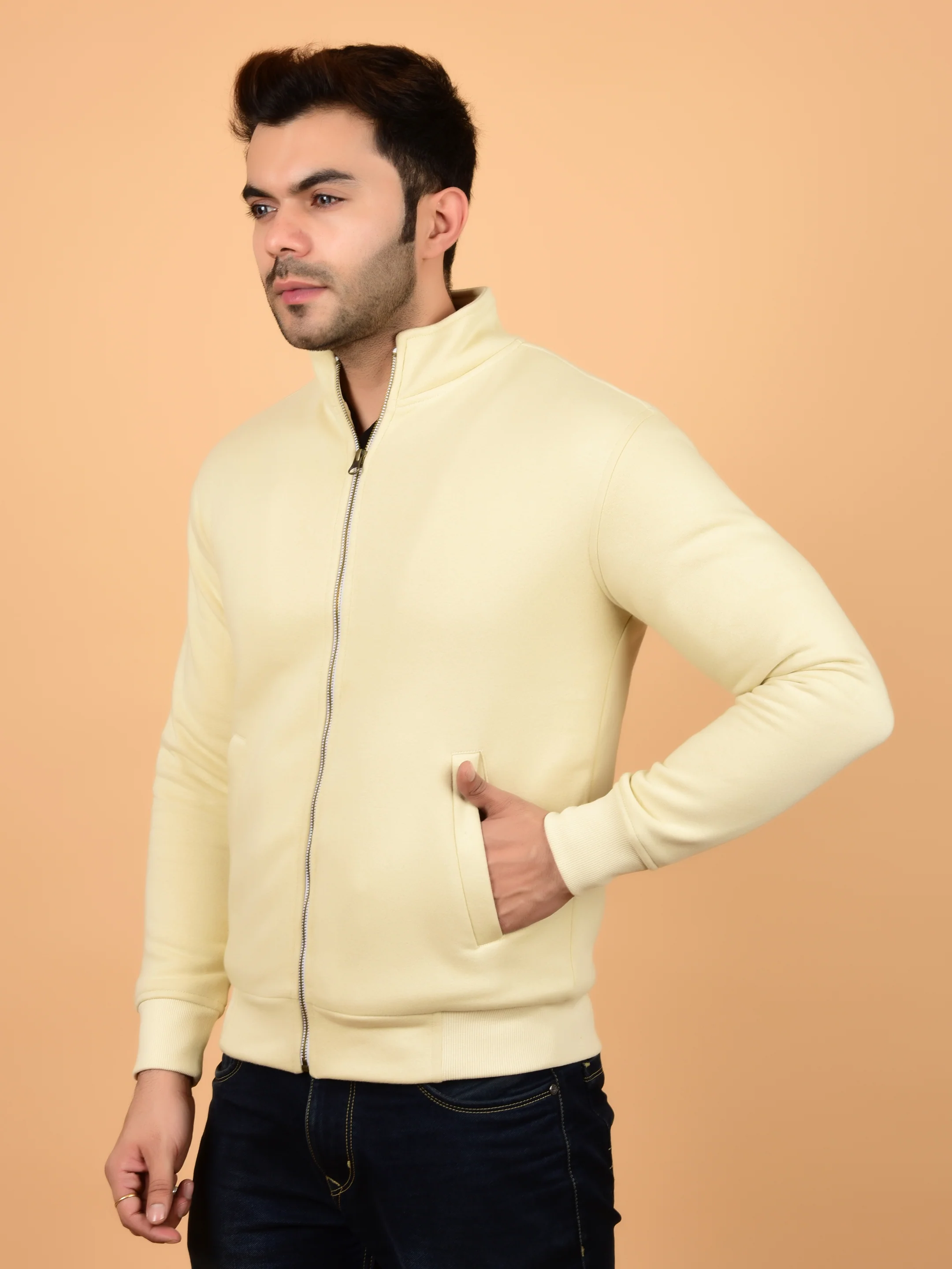 Flawless Men Printed Beige Bomber Jacket - Image 7