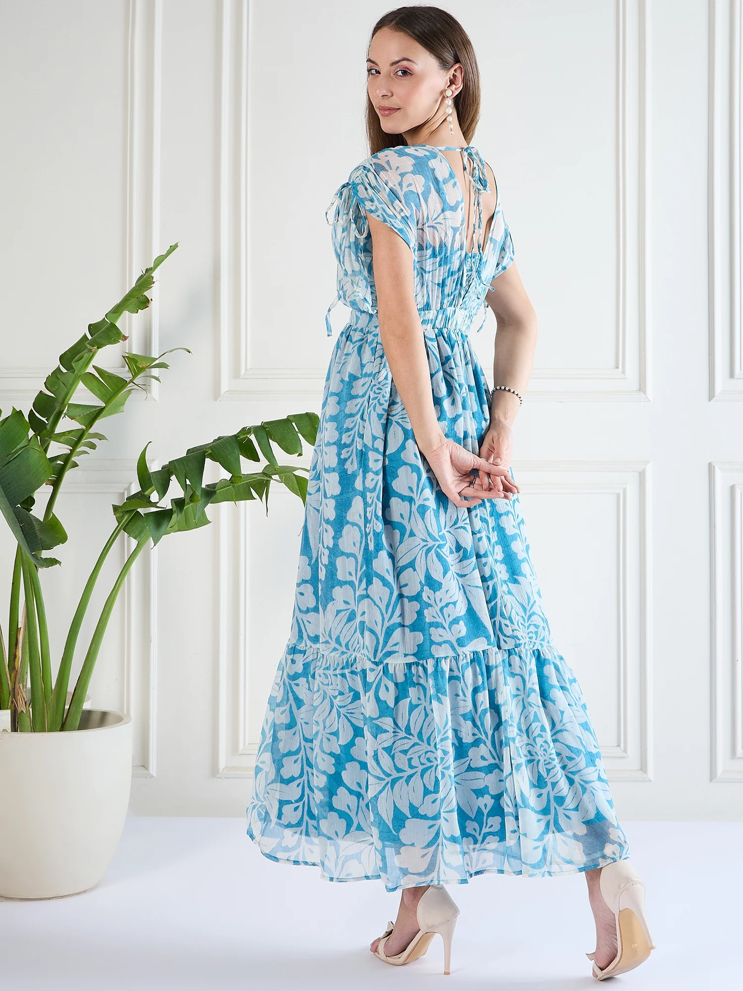 Flawless Trendy Fit And Flare Maxi Dress For Women | MARIGOLD - Image 3