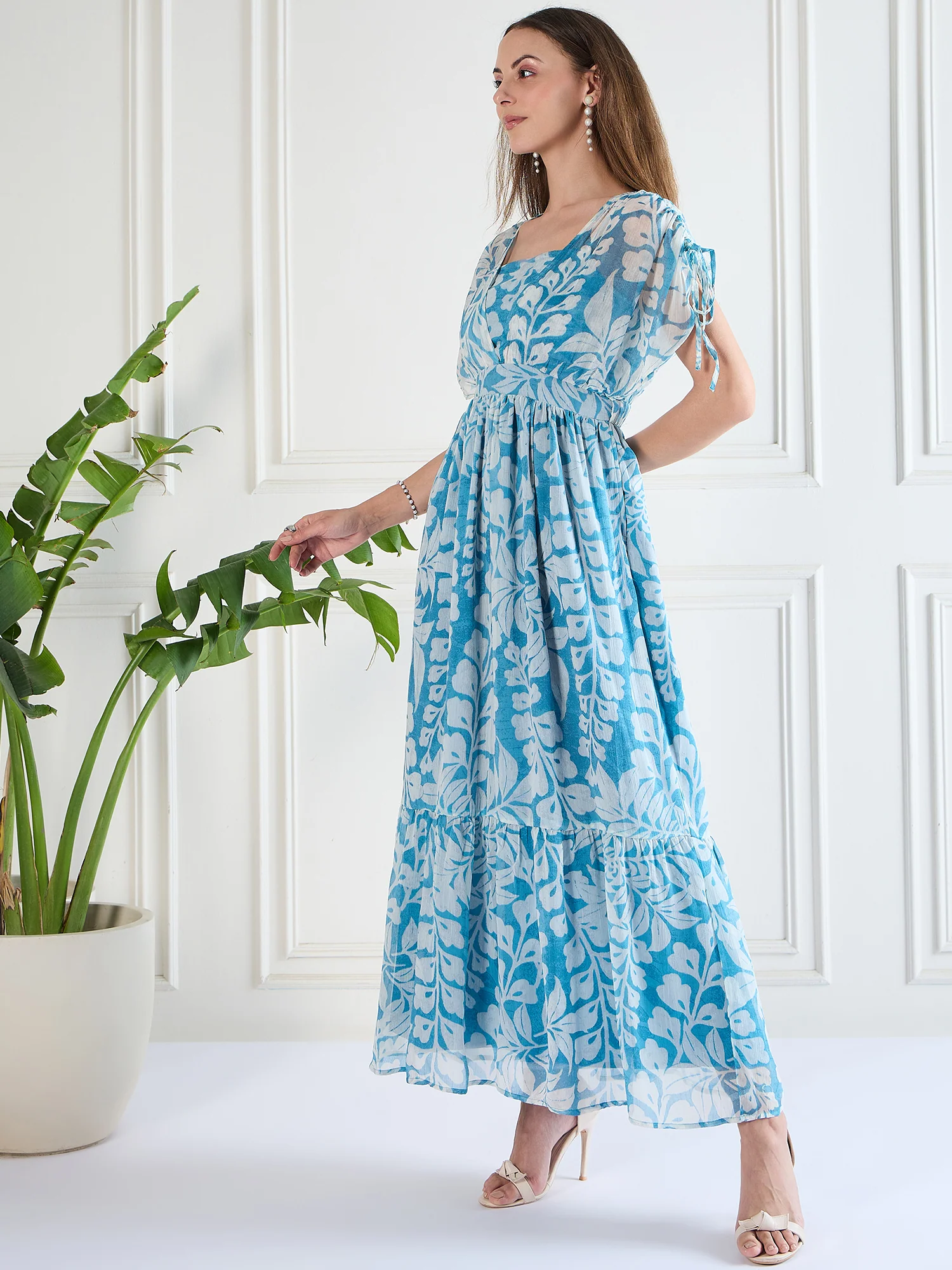 Flawless Trendy Fit And Flare Maxi Dress For Women | MARIGOLD - Image 4