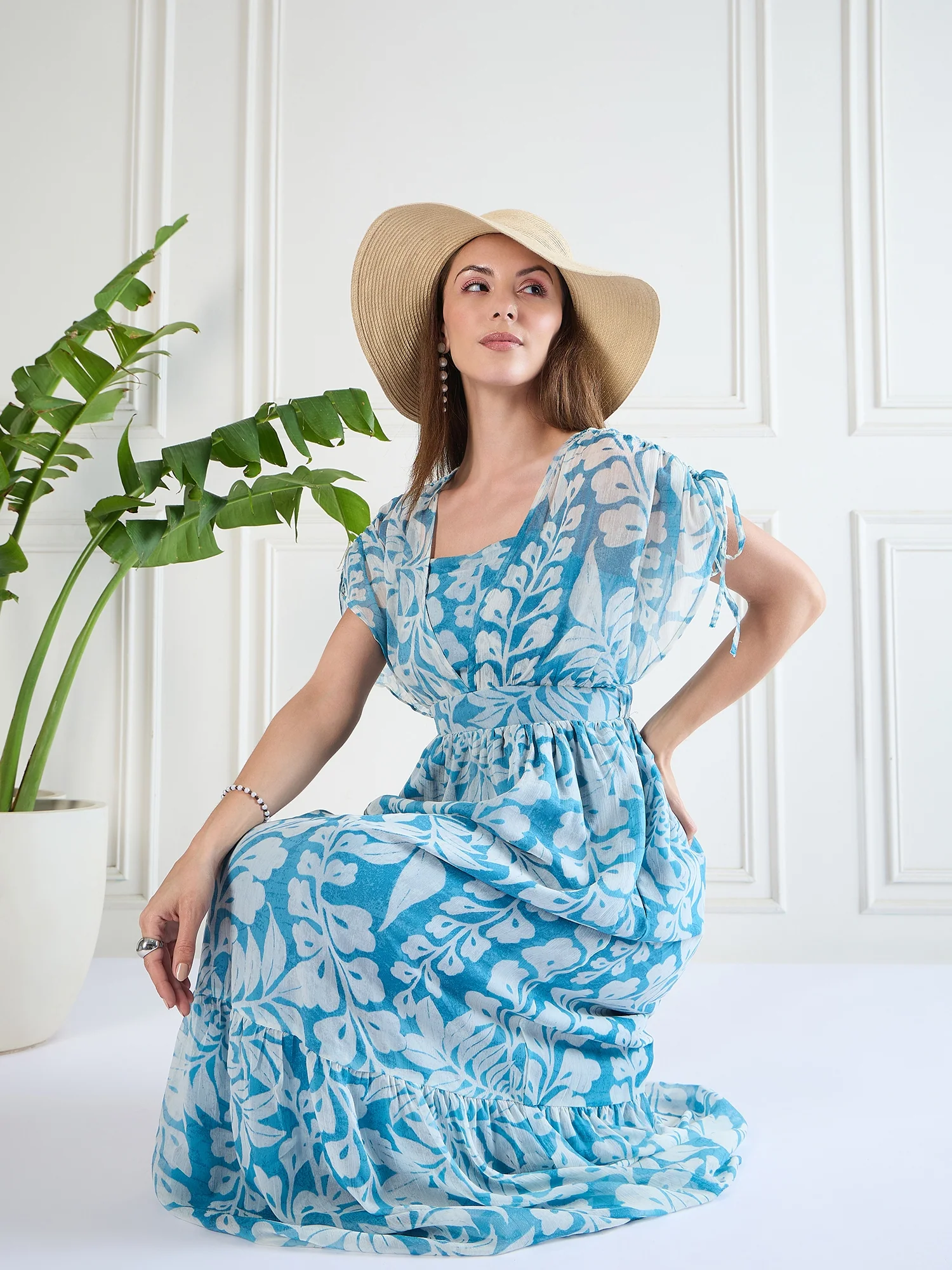 Flawless Trendy Fit And Flare Maxi Dress For Women | MARIGOLD - Image 5