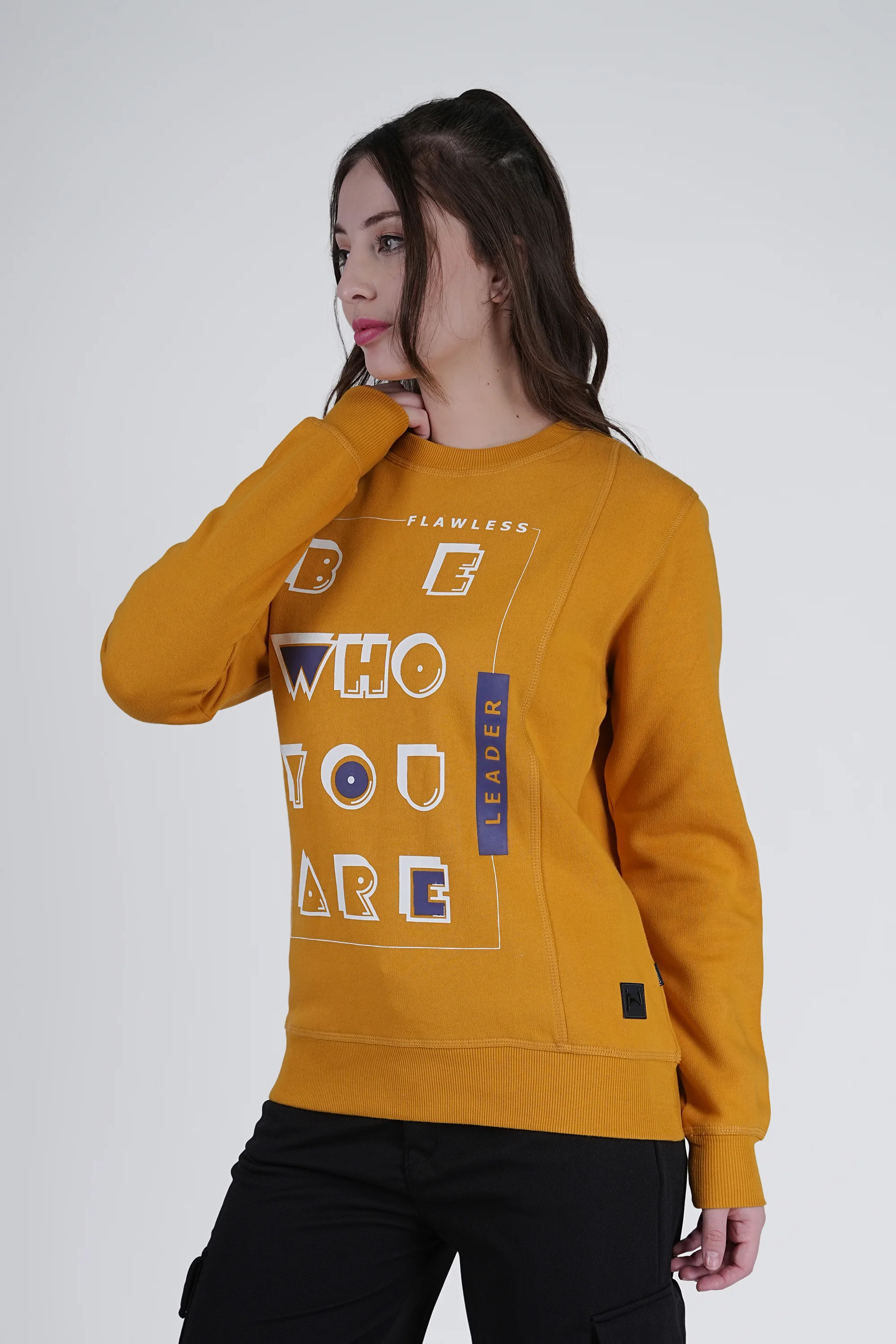Flawless Trendy Women Mustard Sweatshirt - Image 6