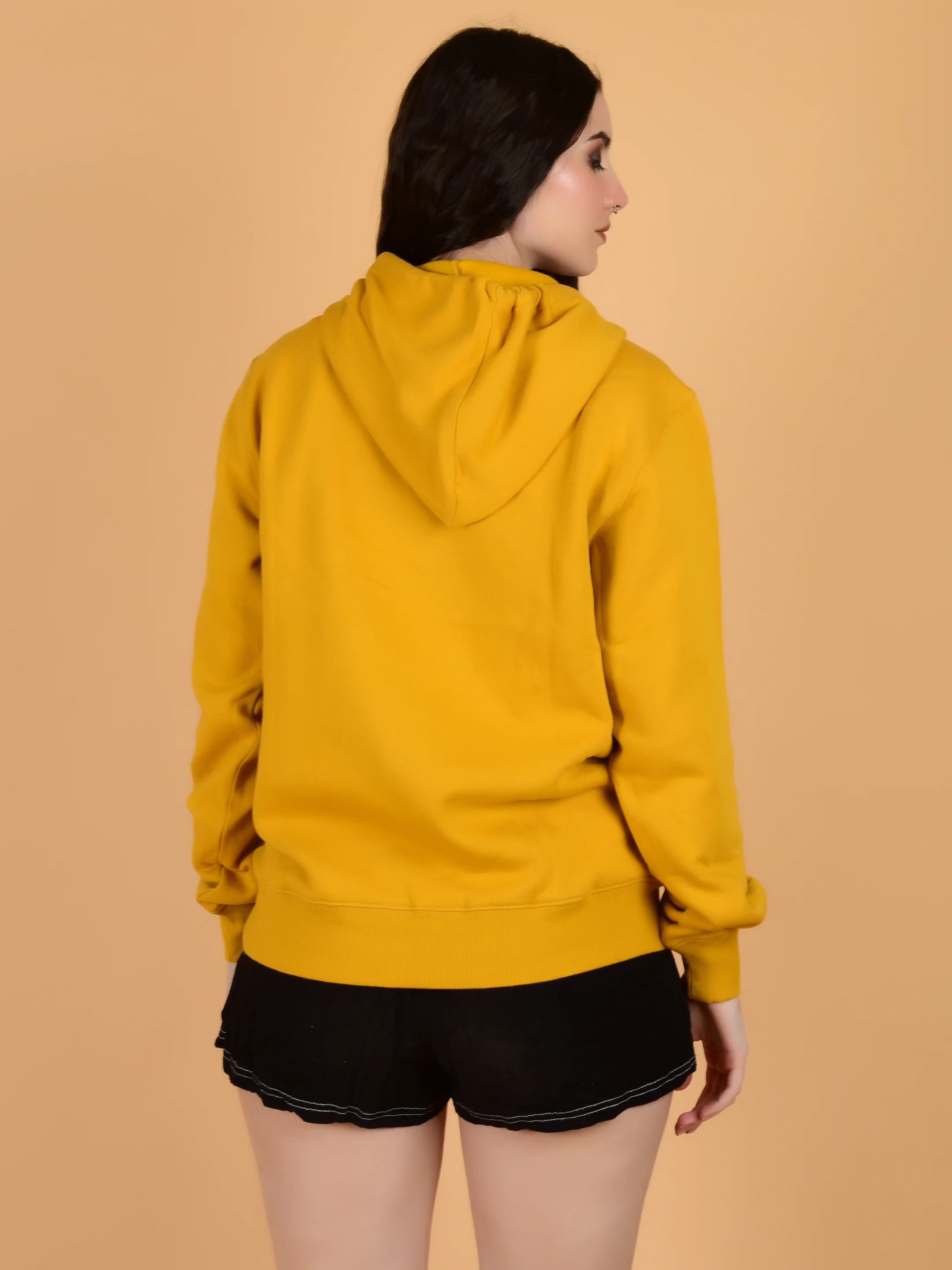 Flawless Trendy Women Yellow Hoodie - Image 5