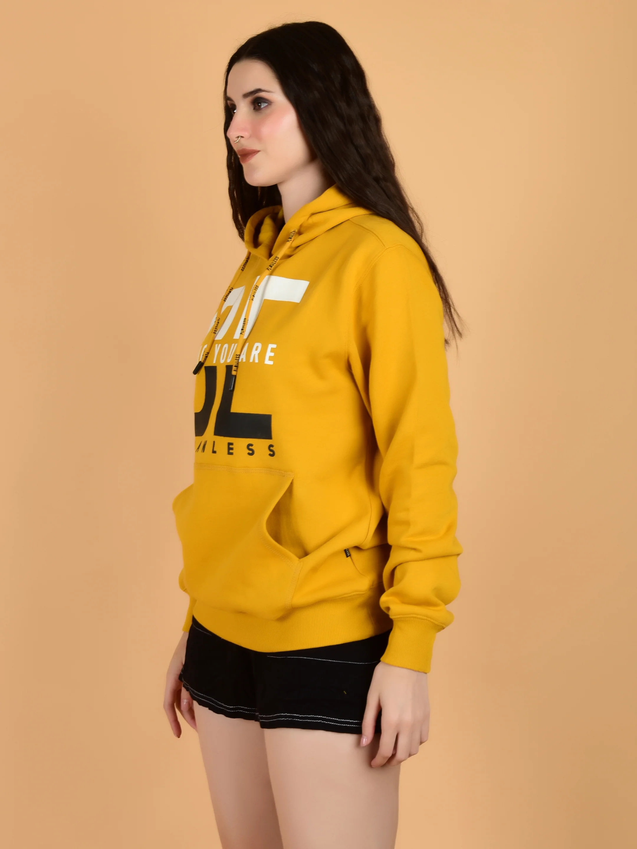 Flawless Trendy Women Yellow Hoodie - Image 7